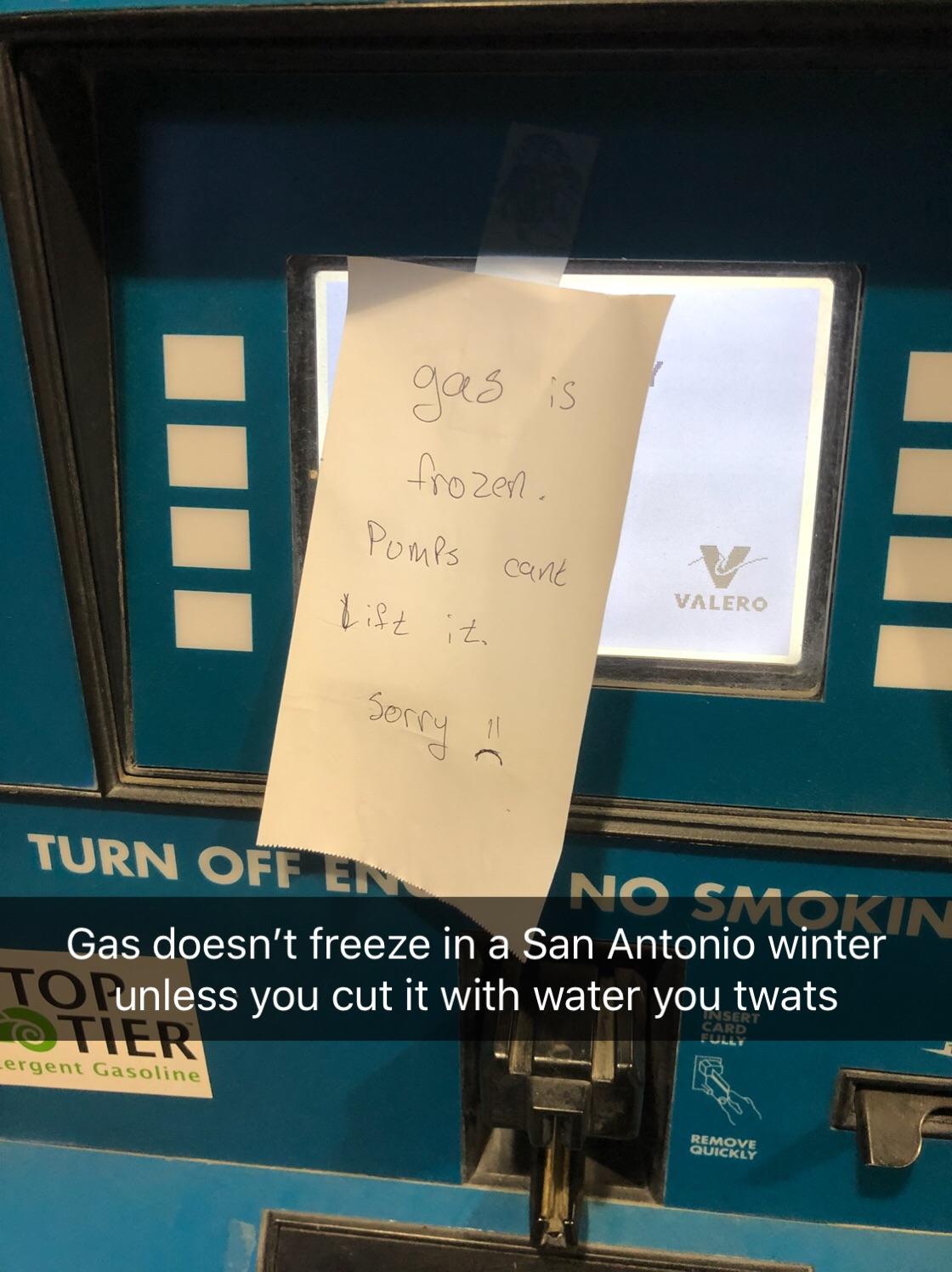 Gas doesn’t freeze at 32 degrees r/sanantonio