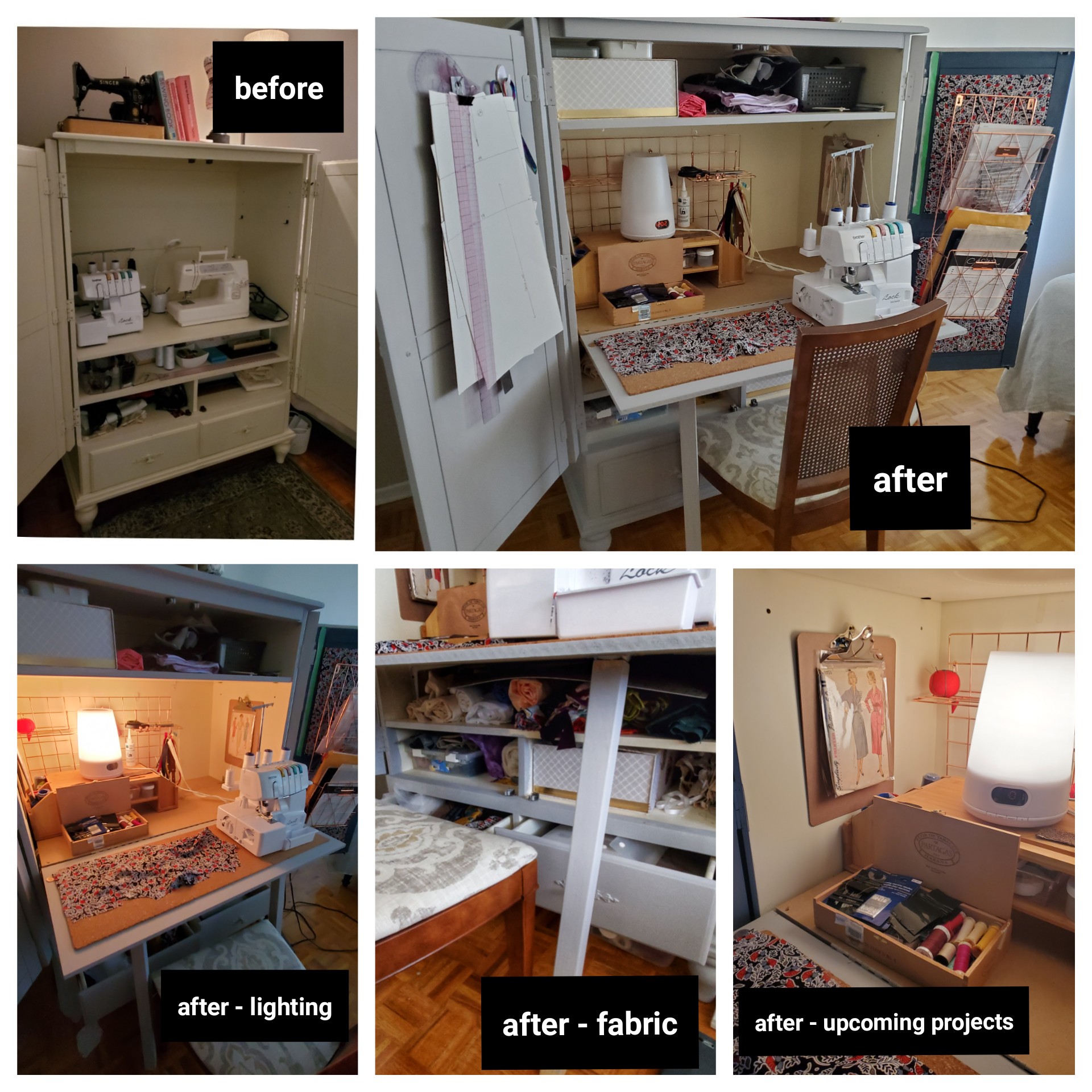 and painted the second hand TV I turned into a sewing r/sewing