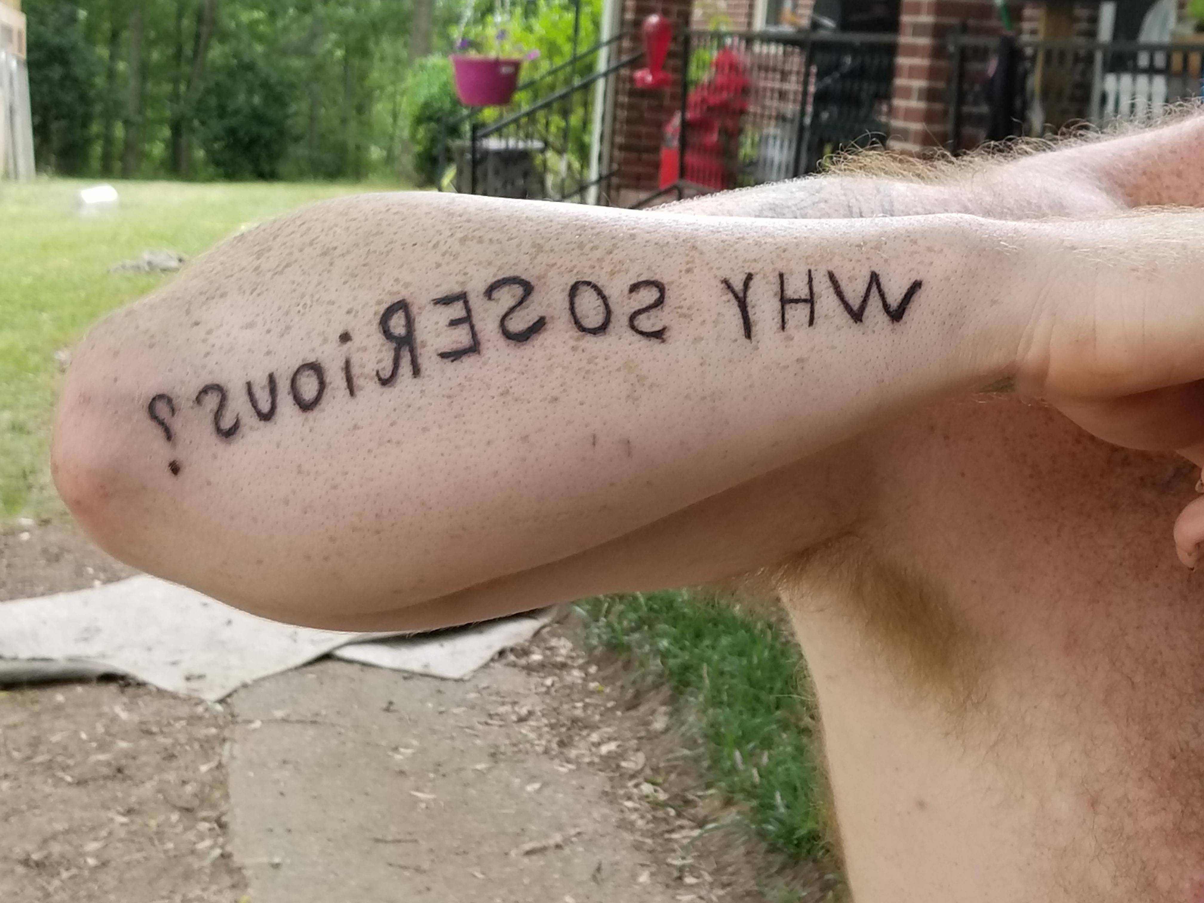 A guy i know and his trashy tattoo trashy