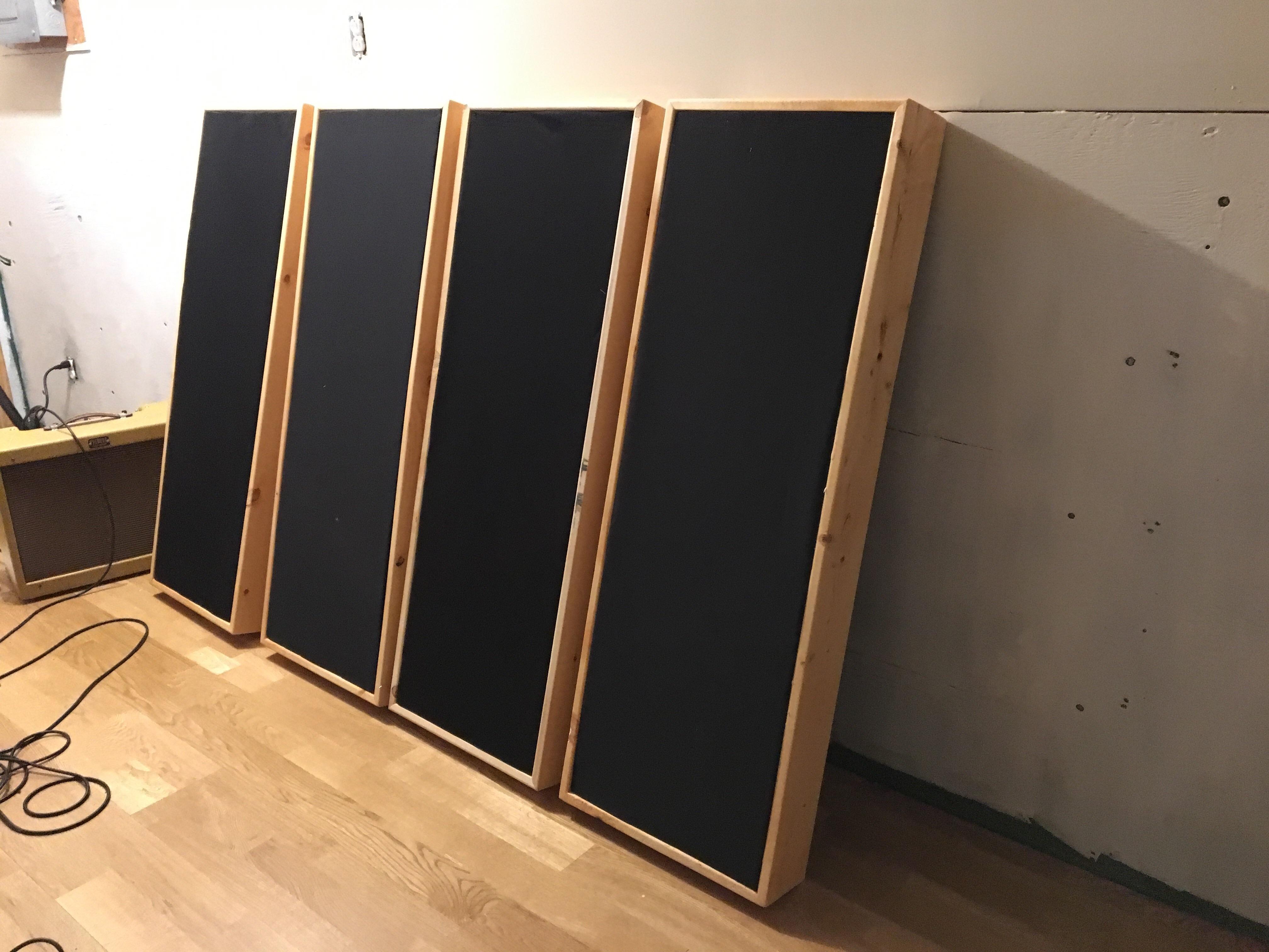 My first acoustic treatments for my studio are complete. My first time