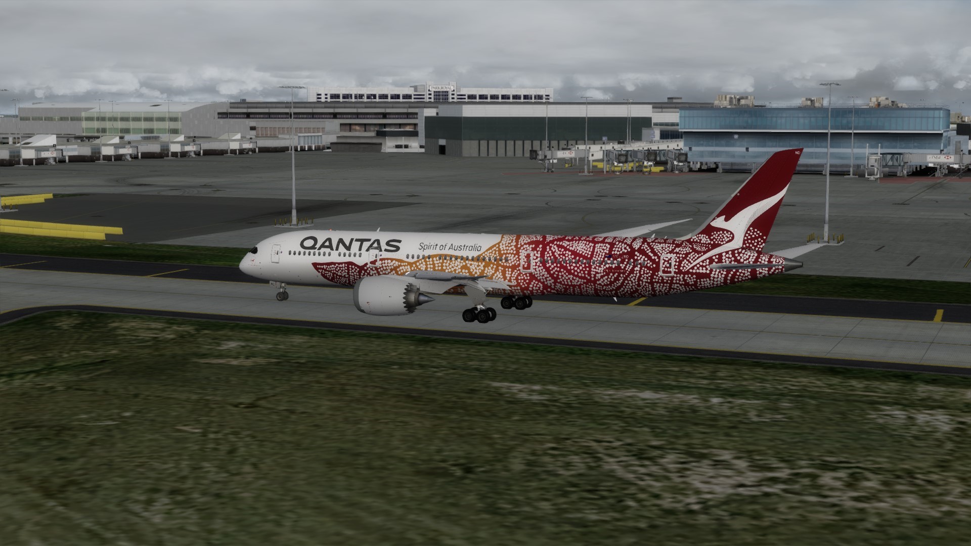 Taxiing out at Melbourne for the first leg of QF9 r/flightsim