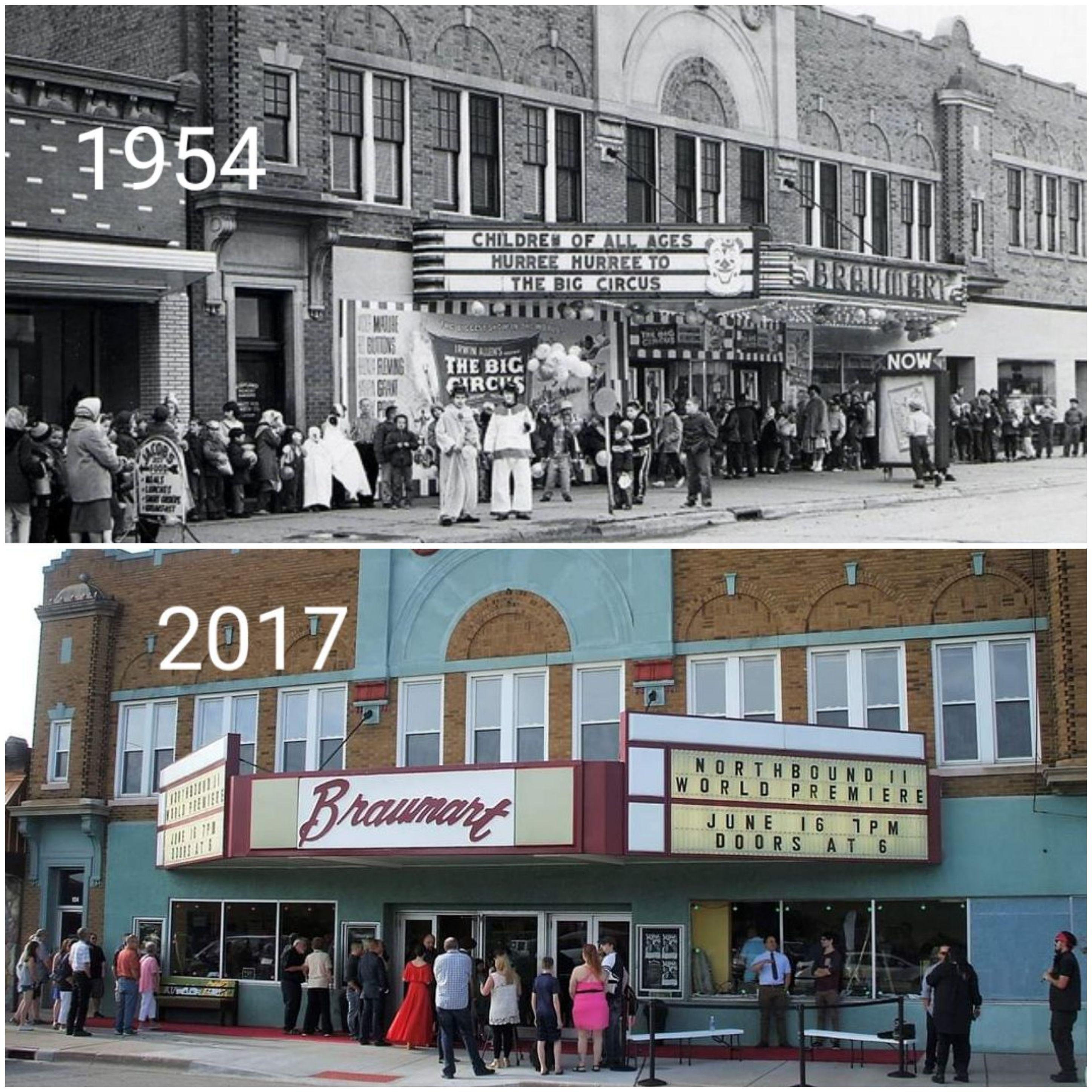 The Braumart Theater Iron Mountain Mi 1954 and 2017 r