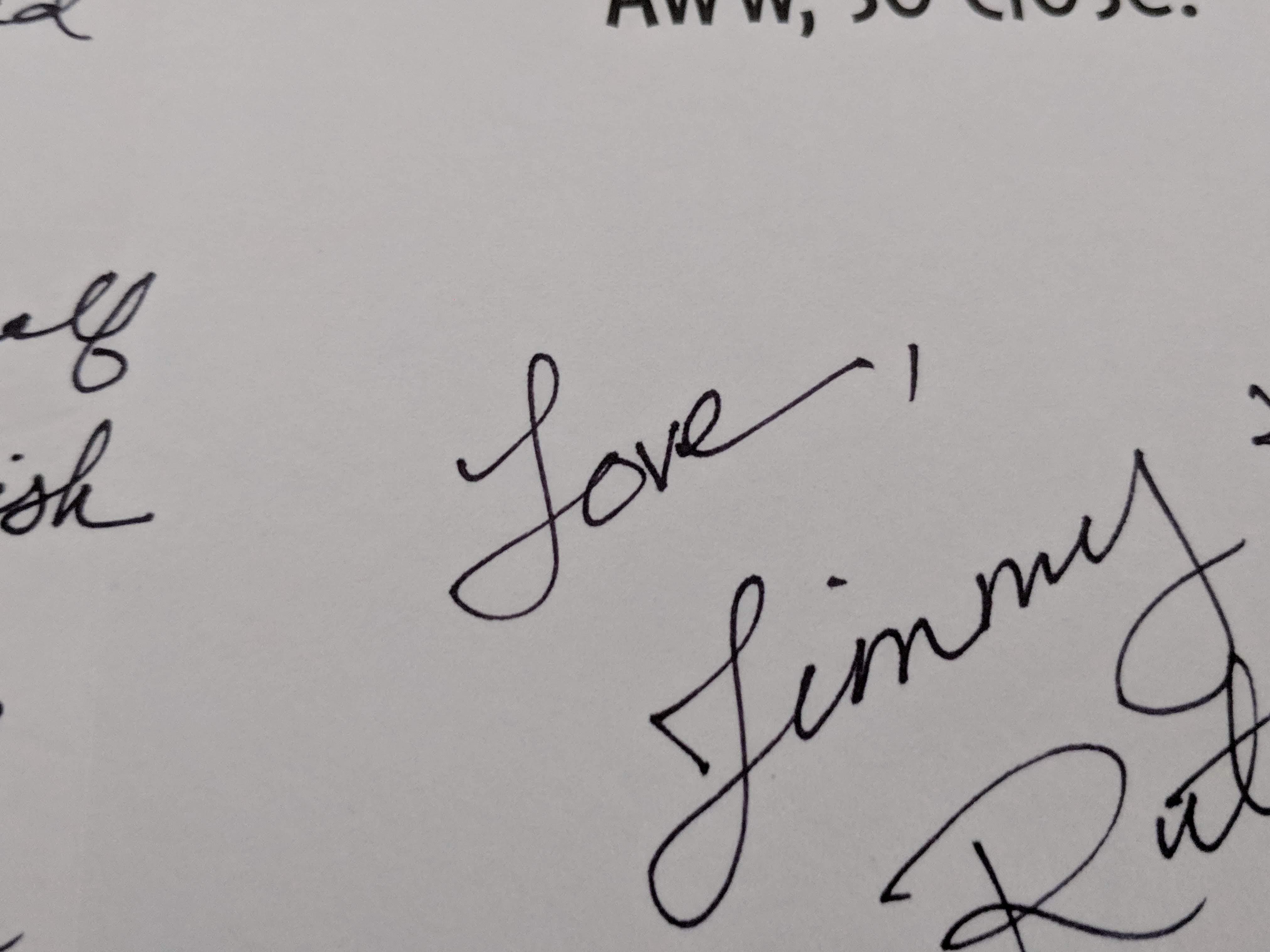 Gotta love the "love" I wrote when signing a card. r/PenmanshipPorn