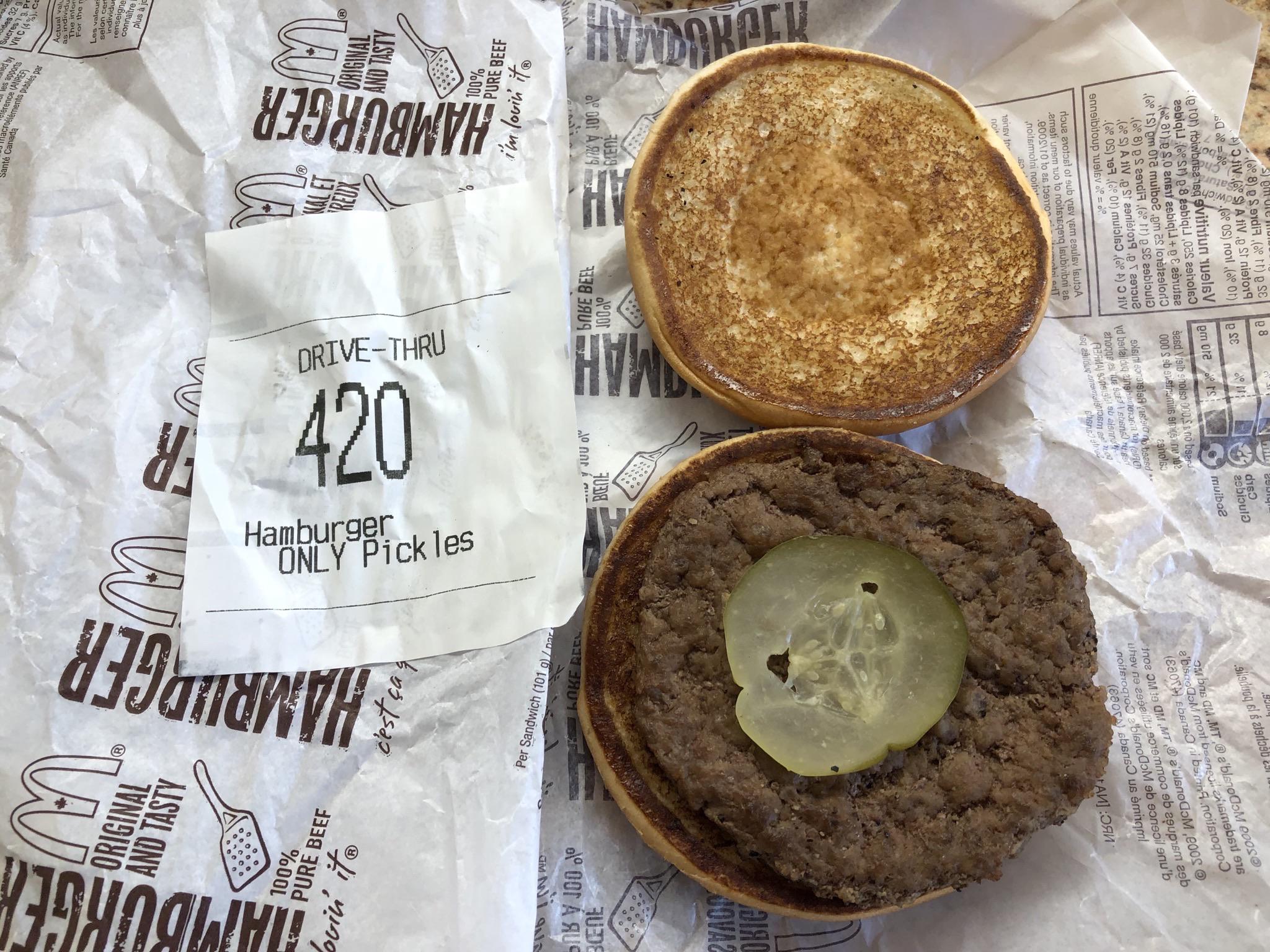 McDonald’s hamburger with pickles or... pickle? r/ExpectationVsReality