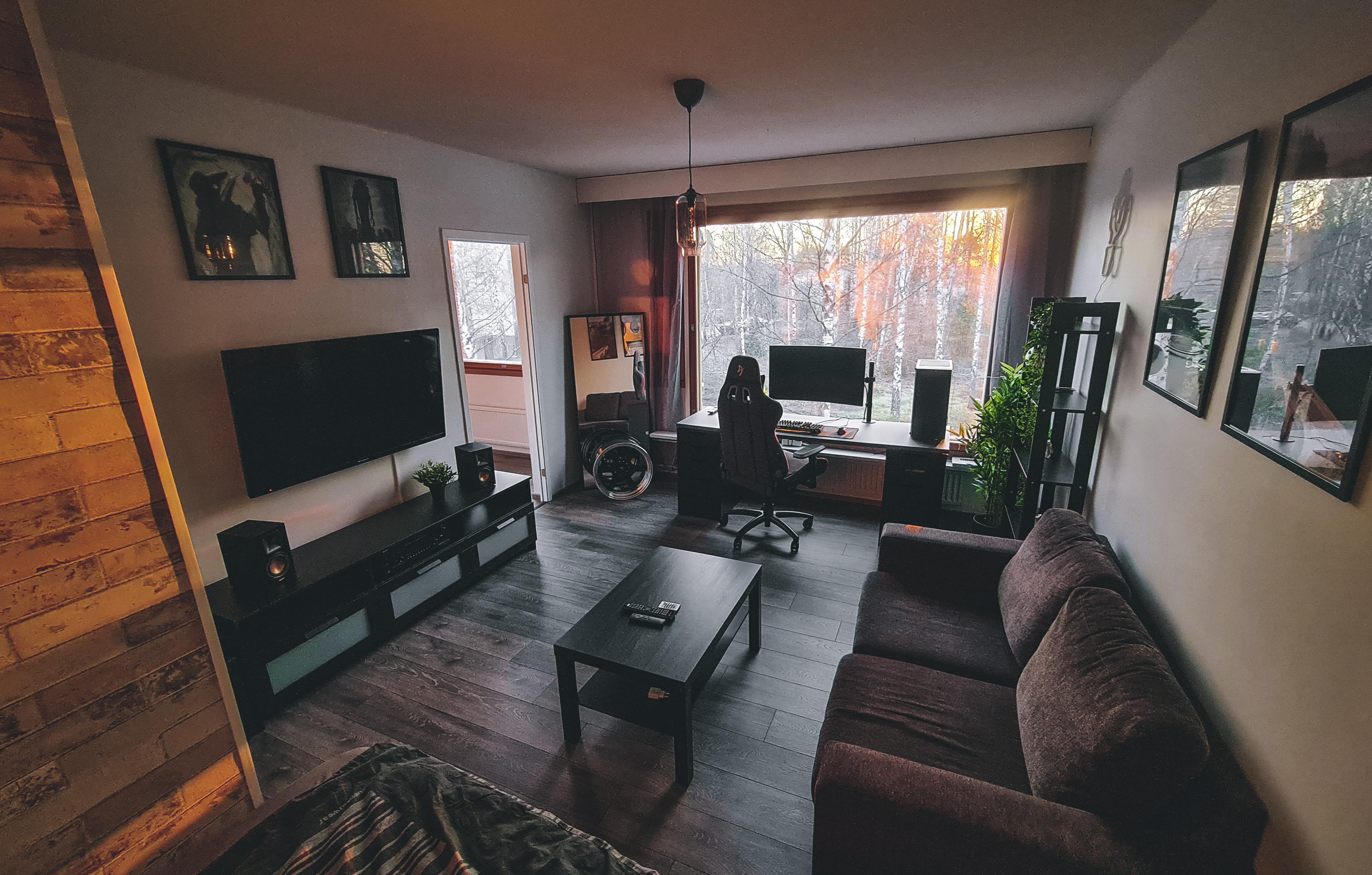 Had to move into a small apartment after a breakup, moved from 1400sq/ft house to 350sq/ft. r