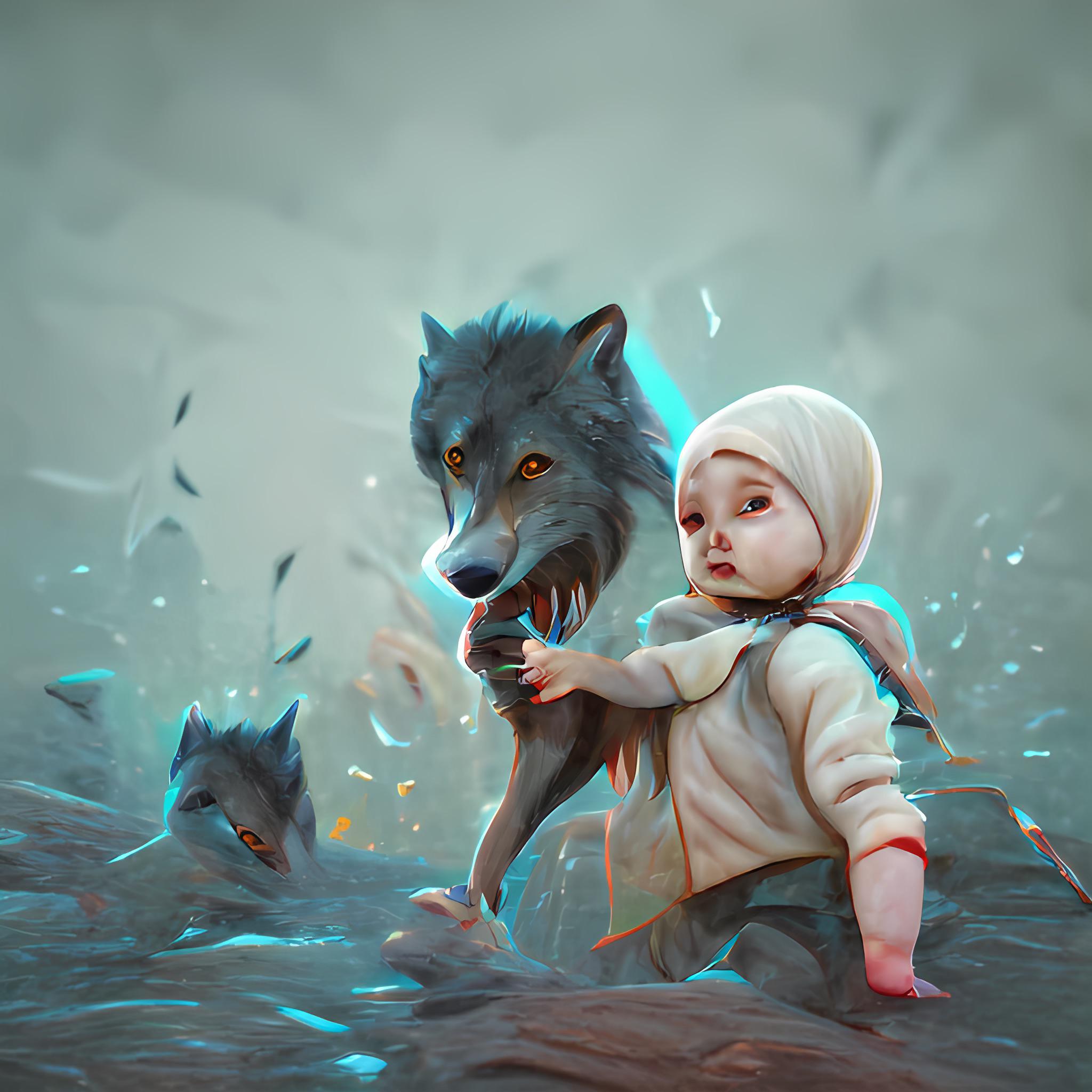 A child raised by wolves r/MediaSynthesis