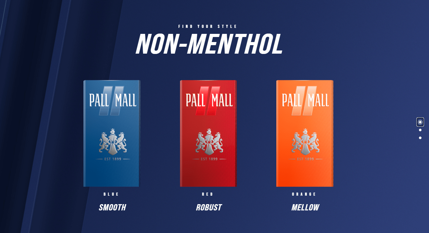 Pall Mall Menthol Lights Color Deep Sale