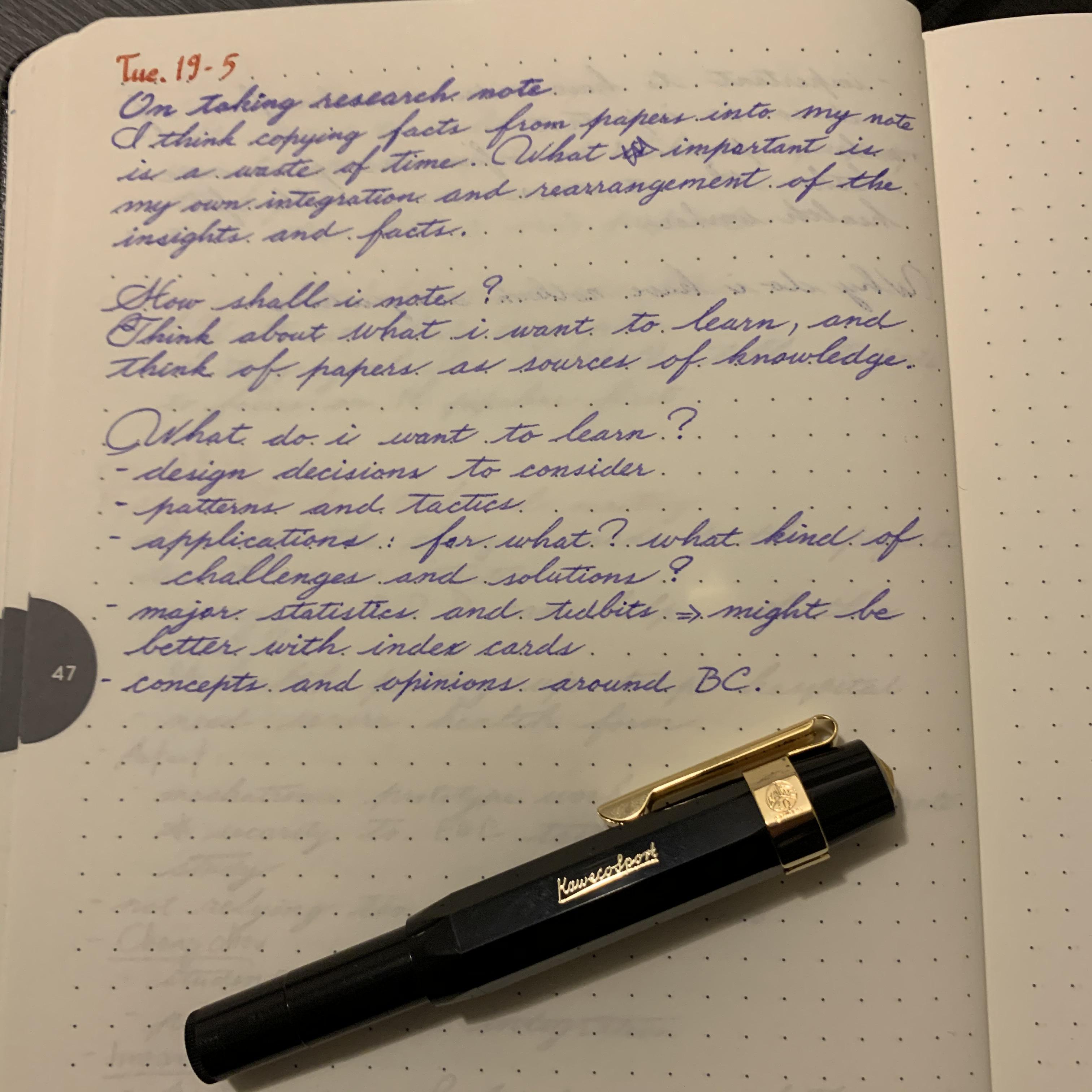 Quick review and handwritten sample of Kaweco Sport Classic M r