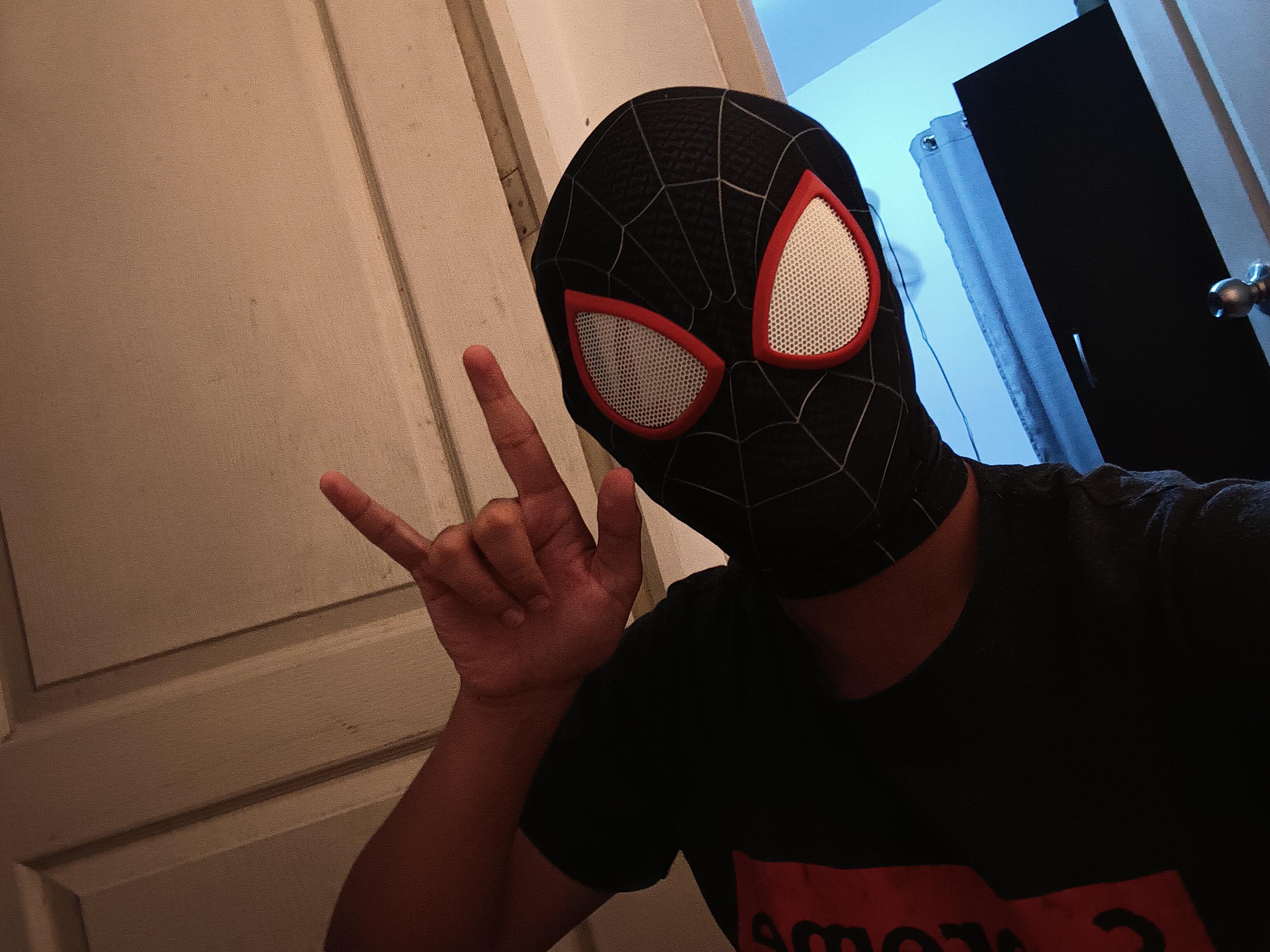Nothing, just an only mask selfie. r/Spiderman