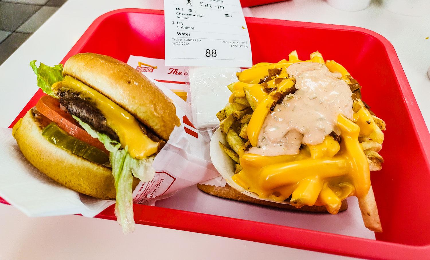 True foodporn of a Cheeseburger & Fries animal style r/truefoodporn