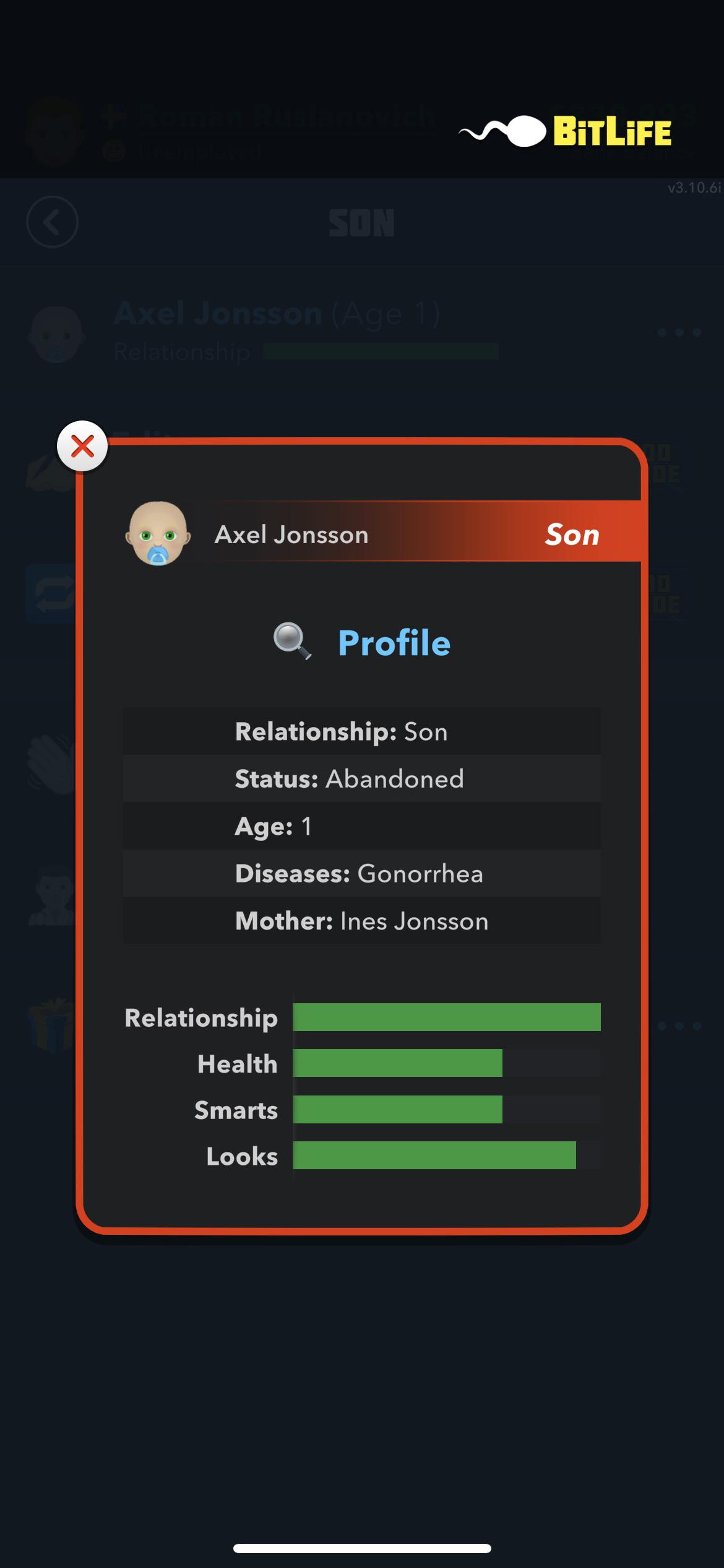 Why does my son have gonorrhea? r/bitlife
