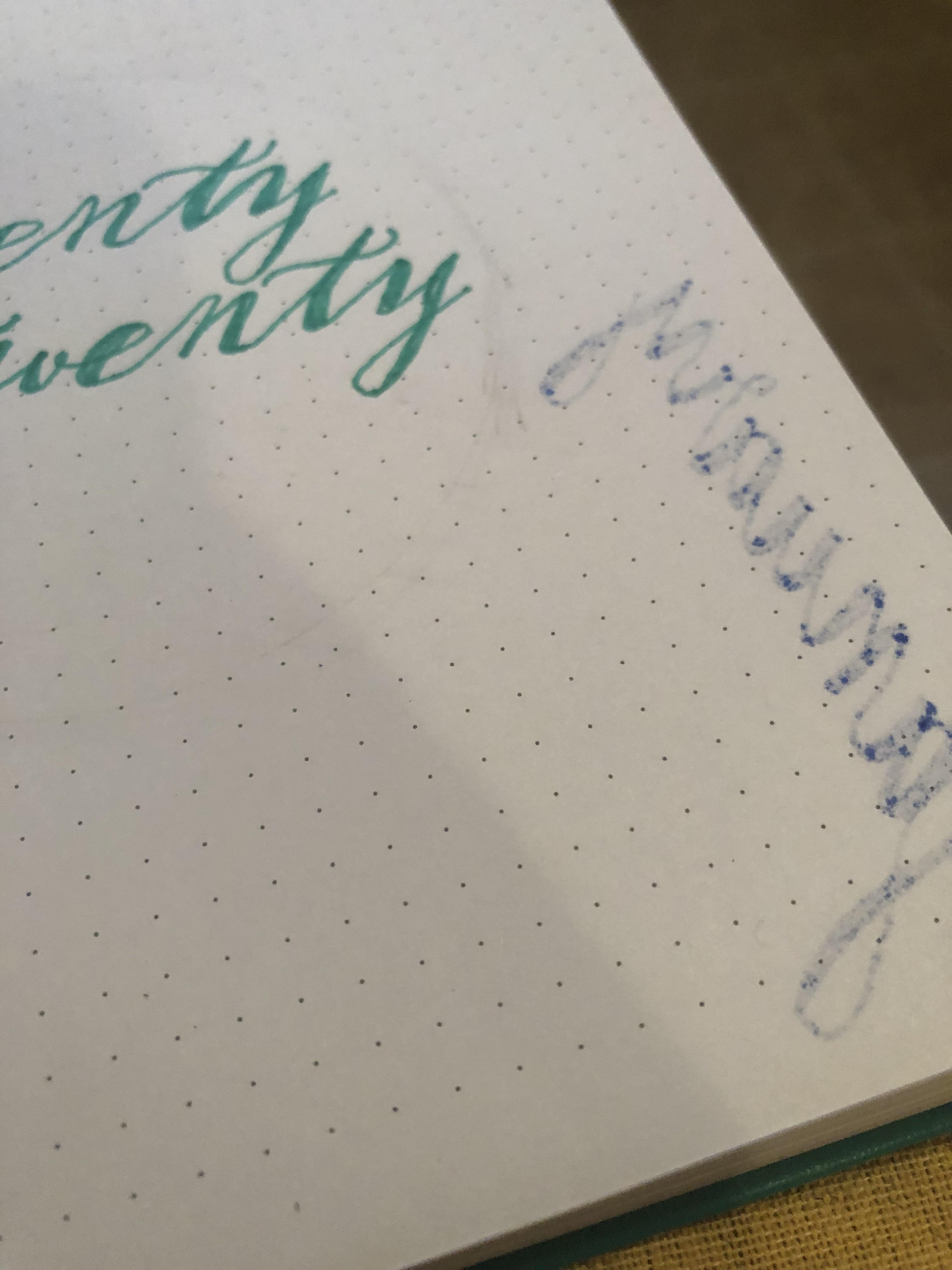 Pens that don’t bleed as much. Michael’s store brand bullet journal and