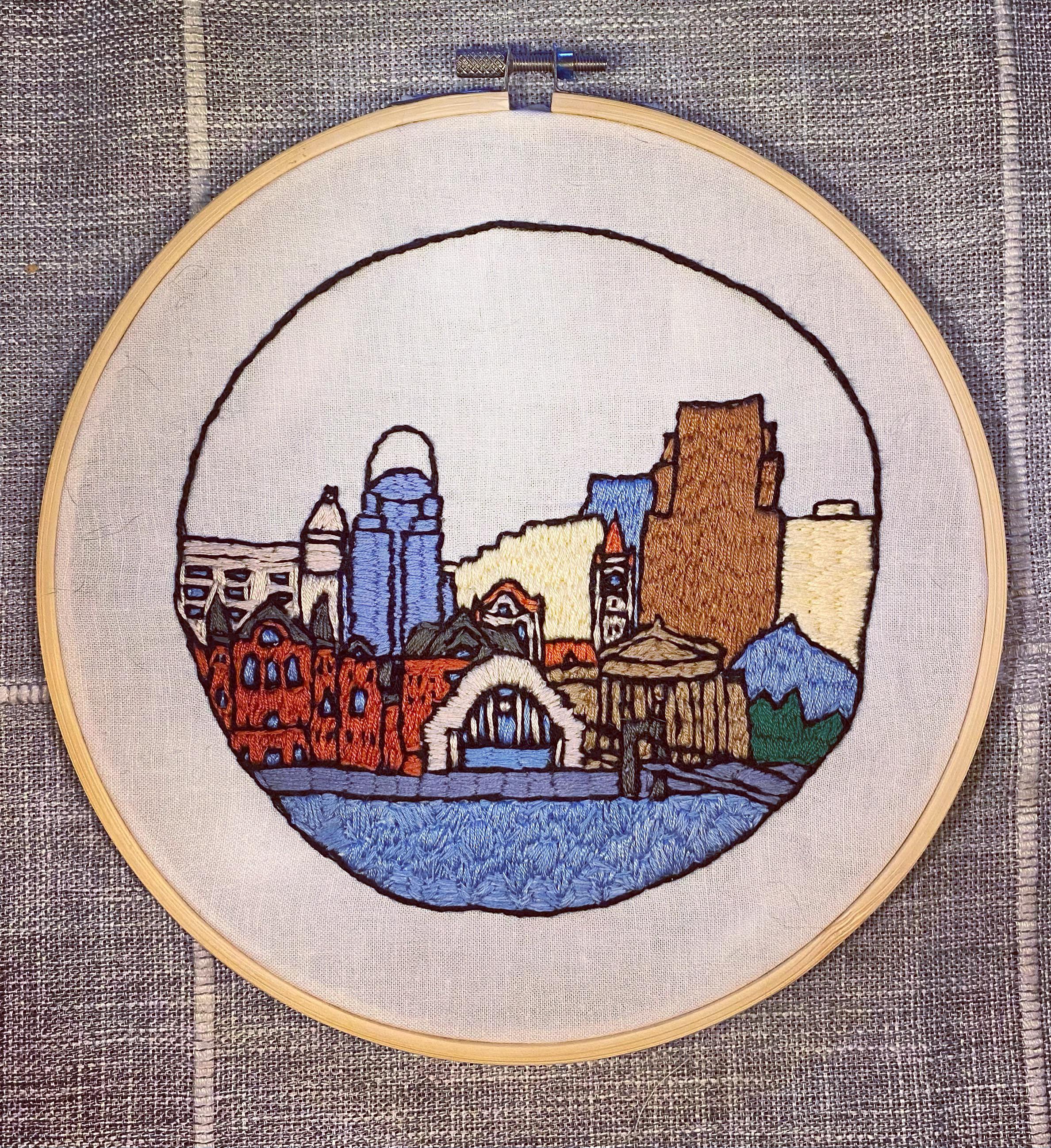 Just finished a Cincinnati embroidery piece! r/cincinnati