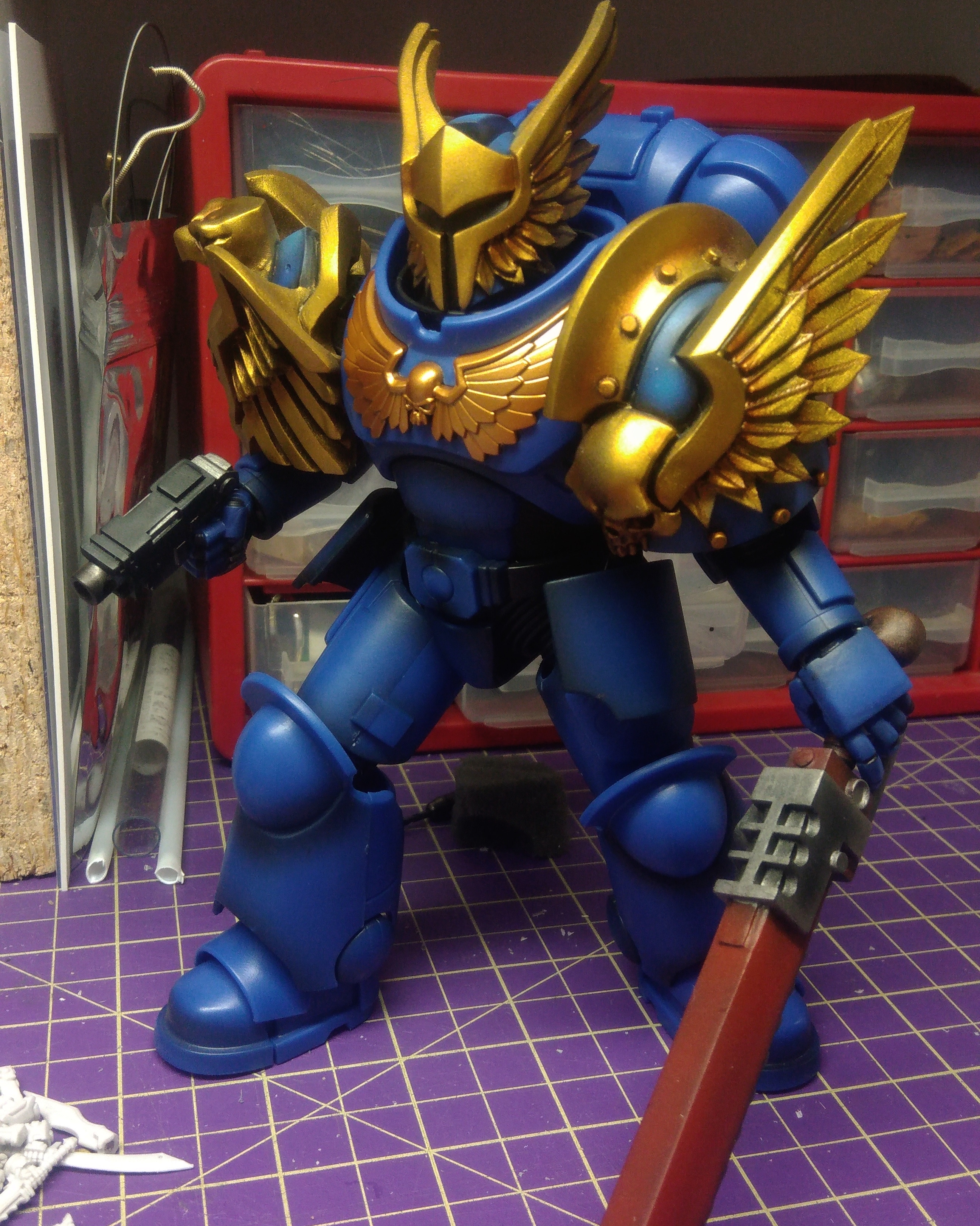 Bandai Space Marine (upgraded with custom puppetswar.eu bits) D w.i.p. r/Warhammer40k