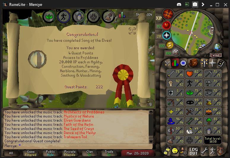 My biggest OSRS achievement / 1 def 222 QP 2007scape