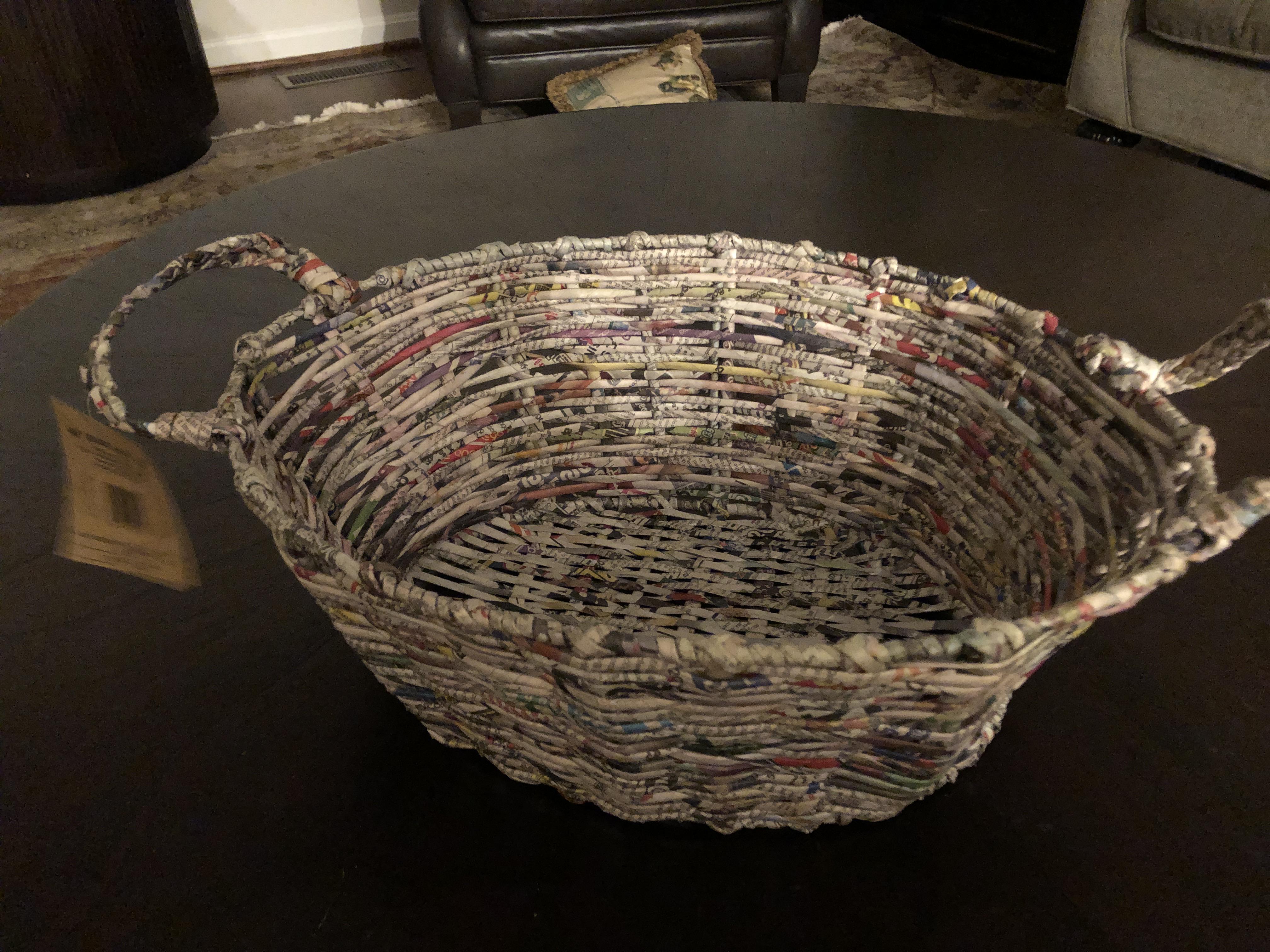 Picked up 2 of these adorable recycled newspaper baskets yesterday. No