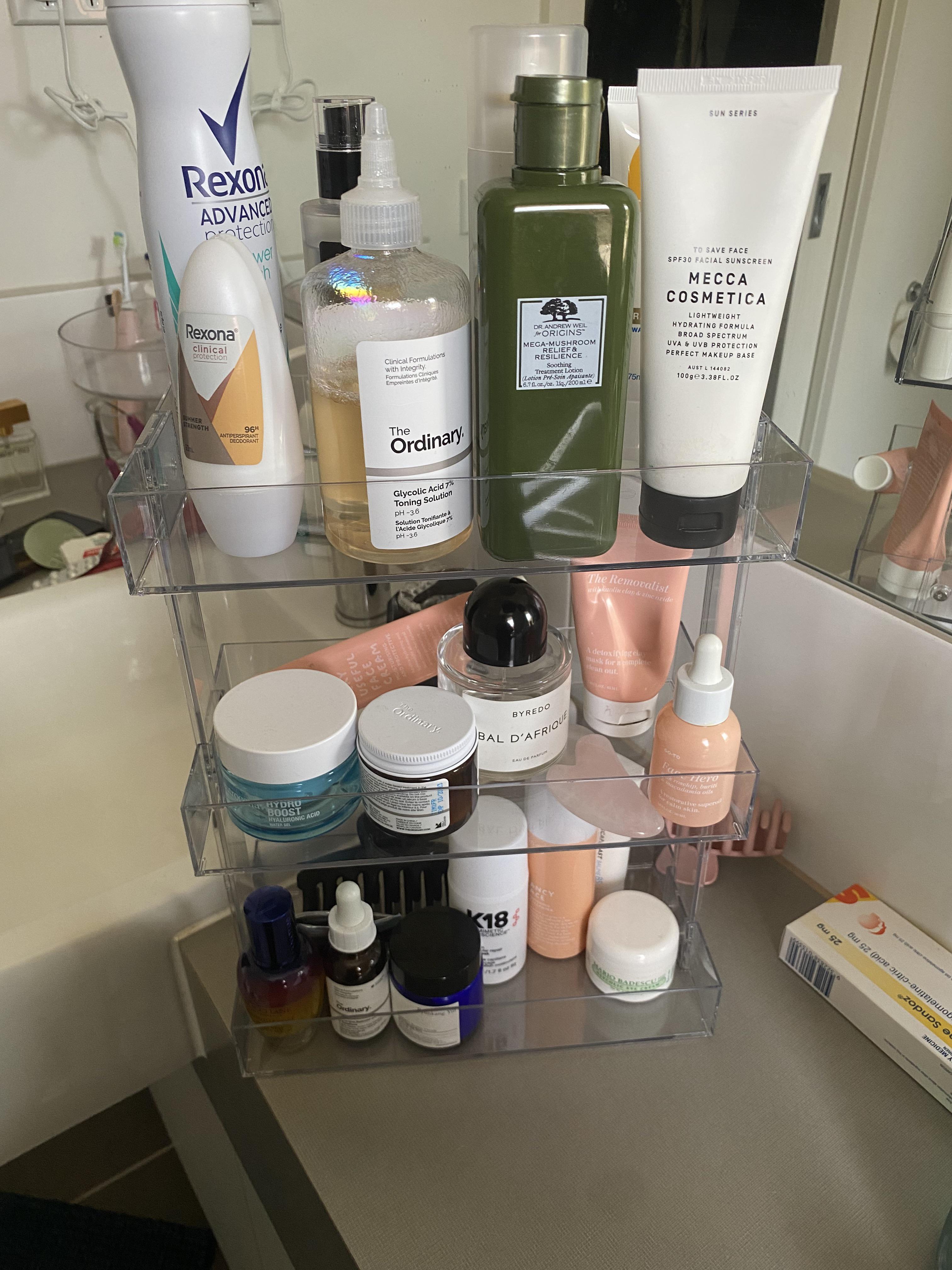Finally got the elusive skin care shelves from Kmart. Feel like I’m in