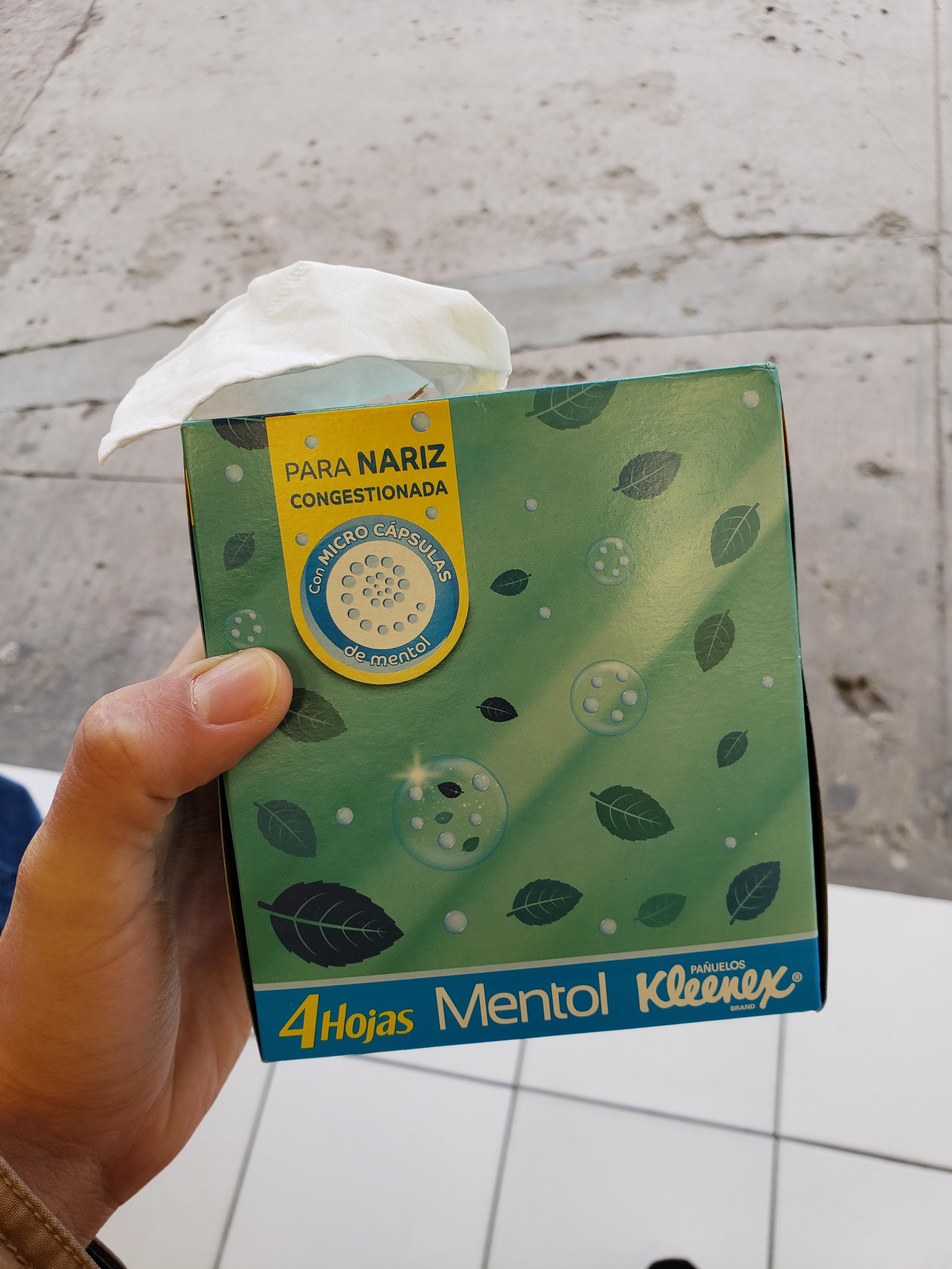 This Kleenex tissues with menthol. First time ever seeing these. r