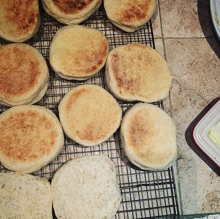 Ran out of English muffins so I made English muffins. First time eve
