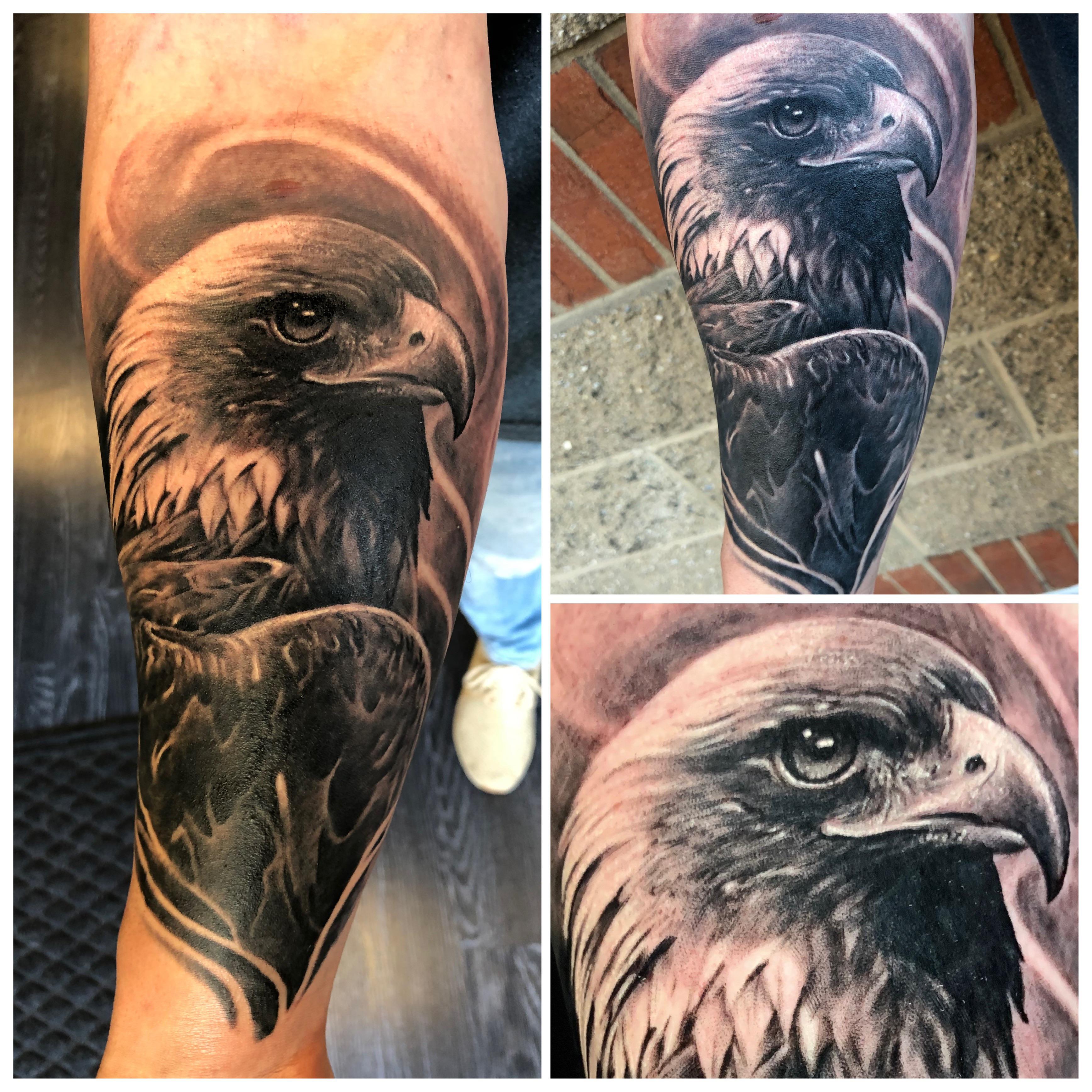 Harris Hawk, by Matt Stines at No Regrets Tattoos in