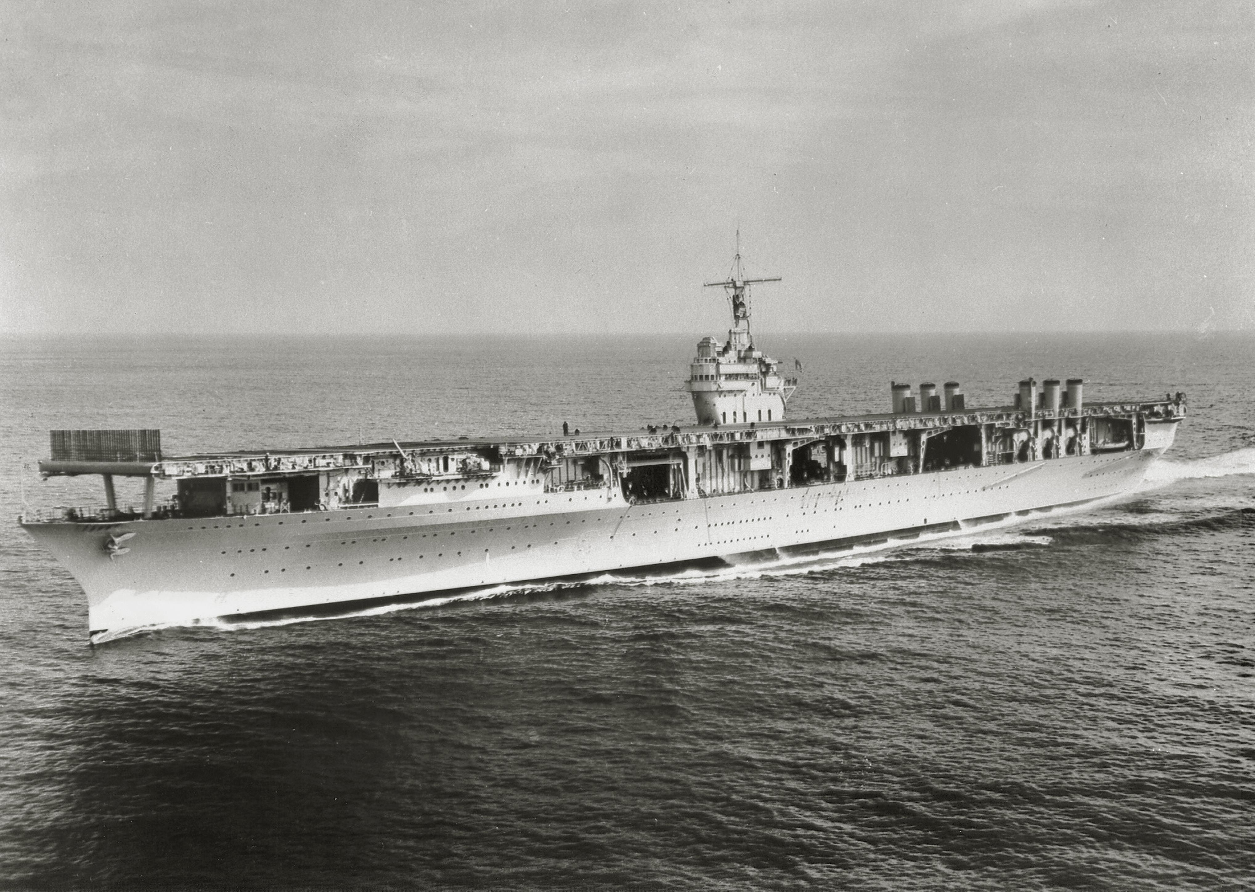 The U.S. Navy aircraft carrier USS Ranger (CV4) underway at sea during