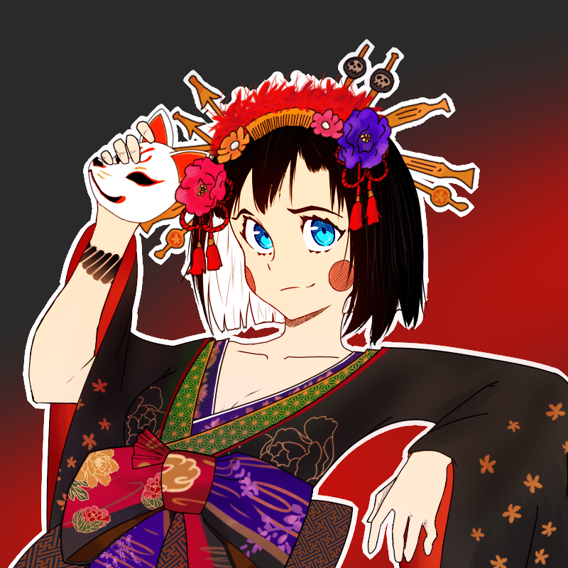 (350) Chloe dresses up in the kimono of Calliope Mori, to finish off