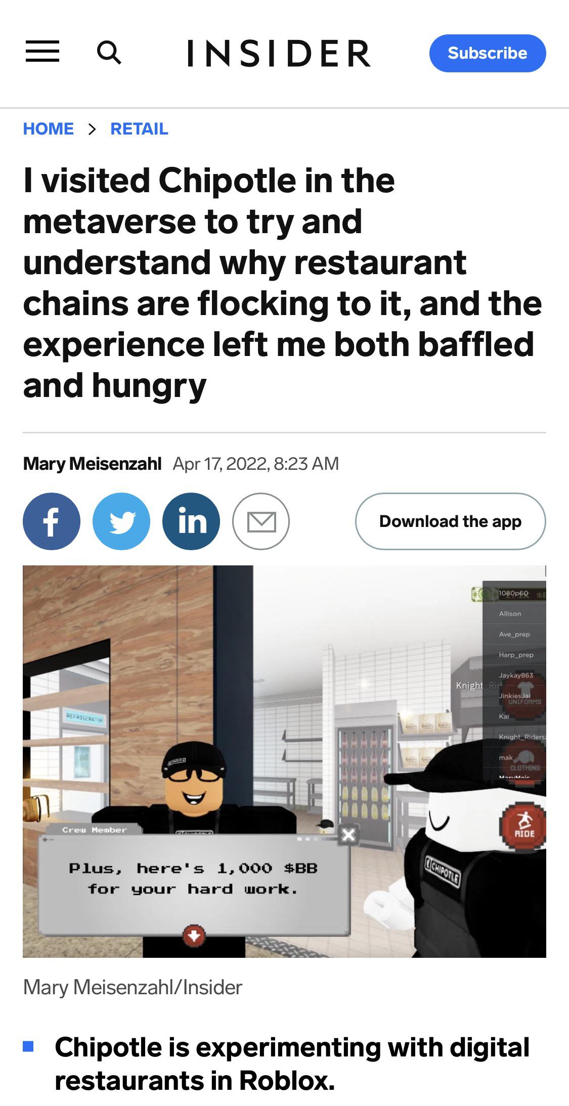 Chipotle in the metaverse ComedyHell