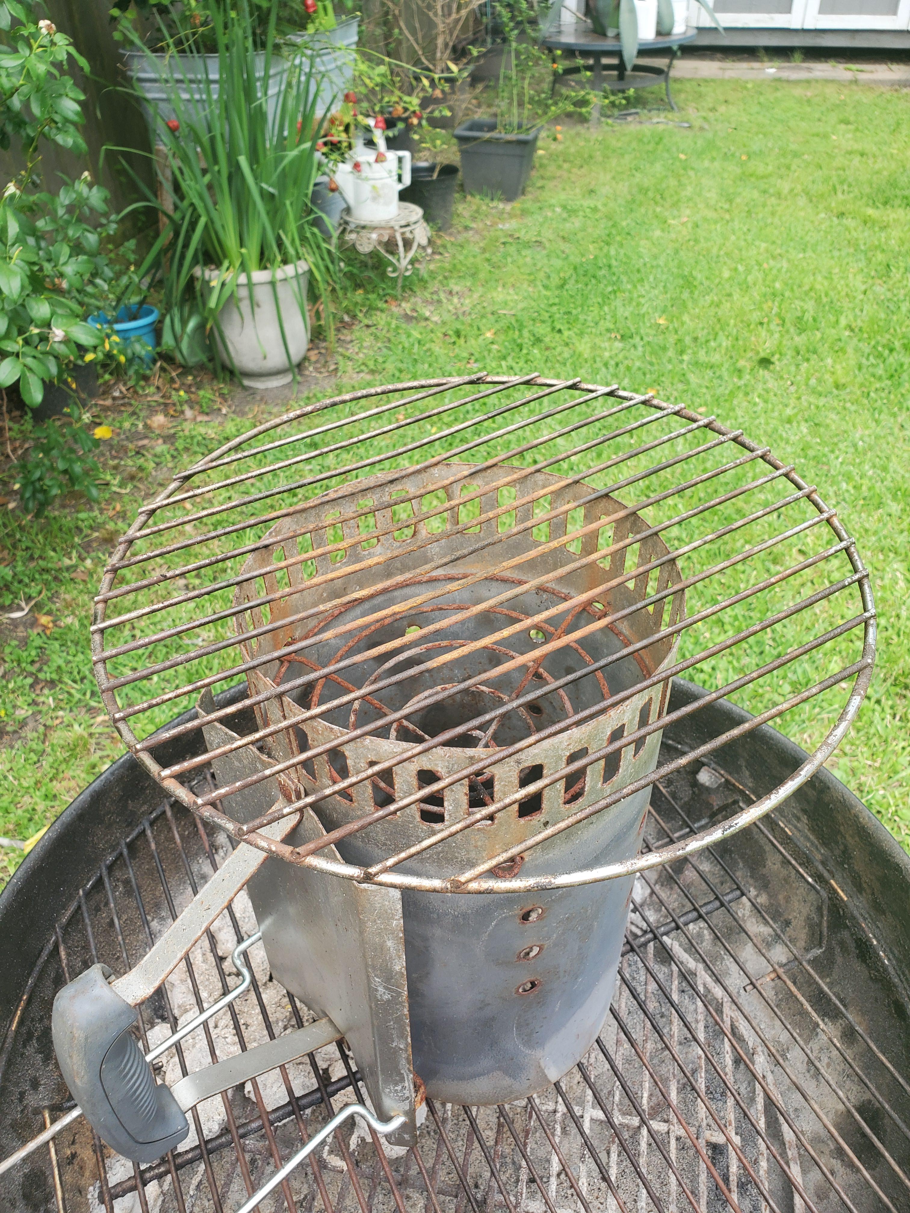 My favorite way to sear after sous vide. Flipped over chimney starter