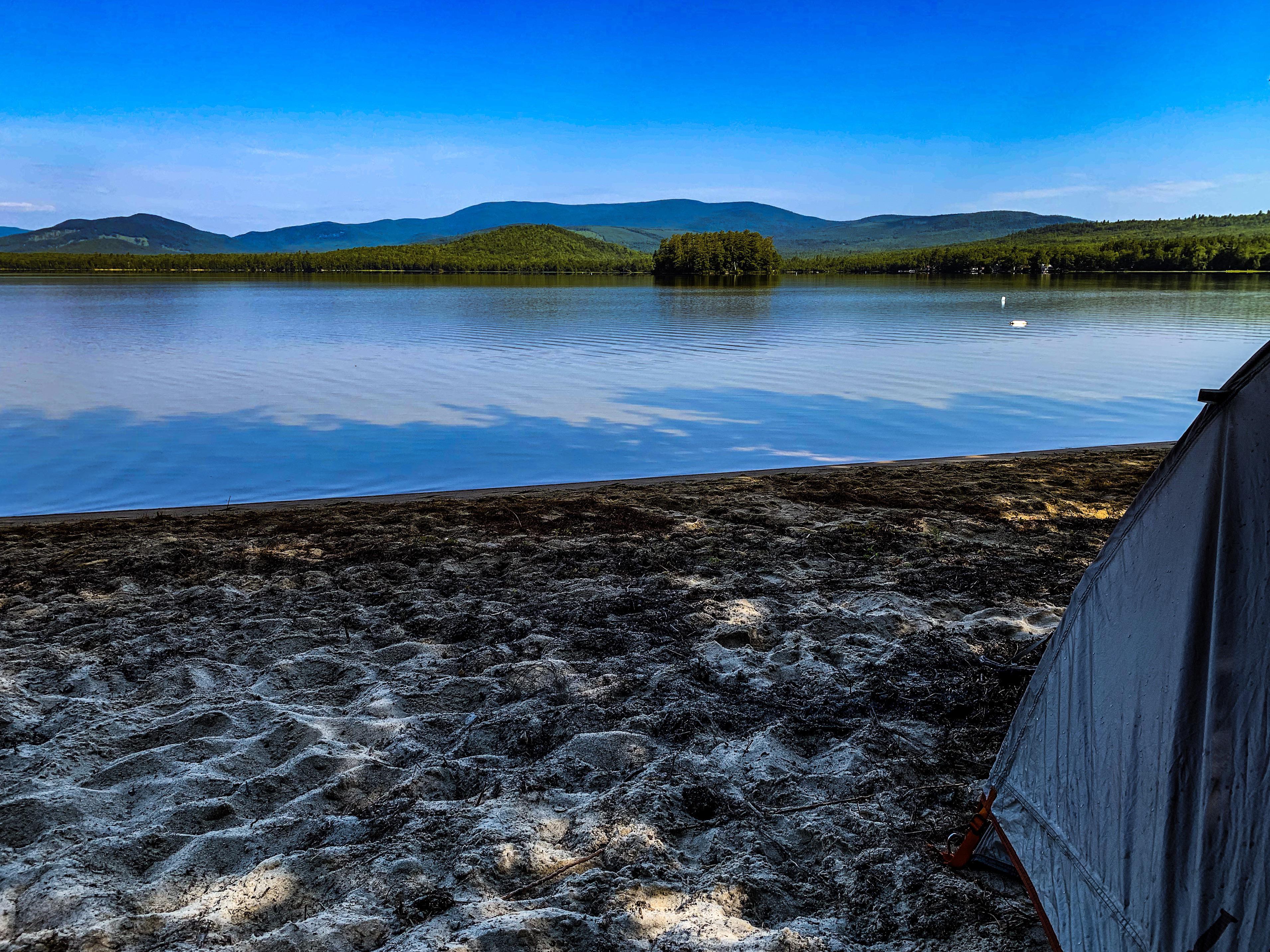 My view from my tent site (Ellis pond, Roxbury Maine) r/Maine