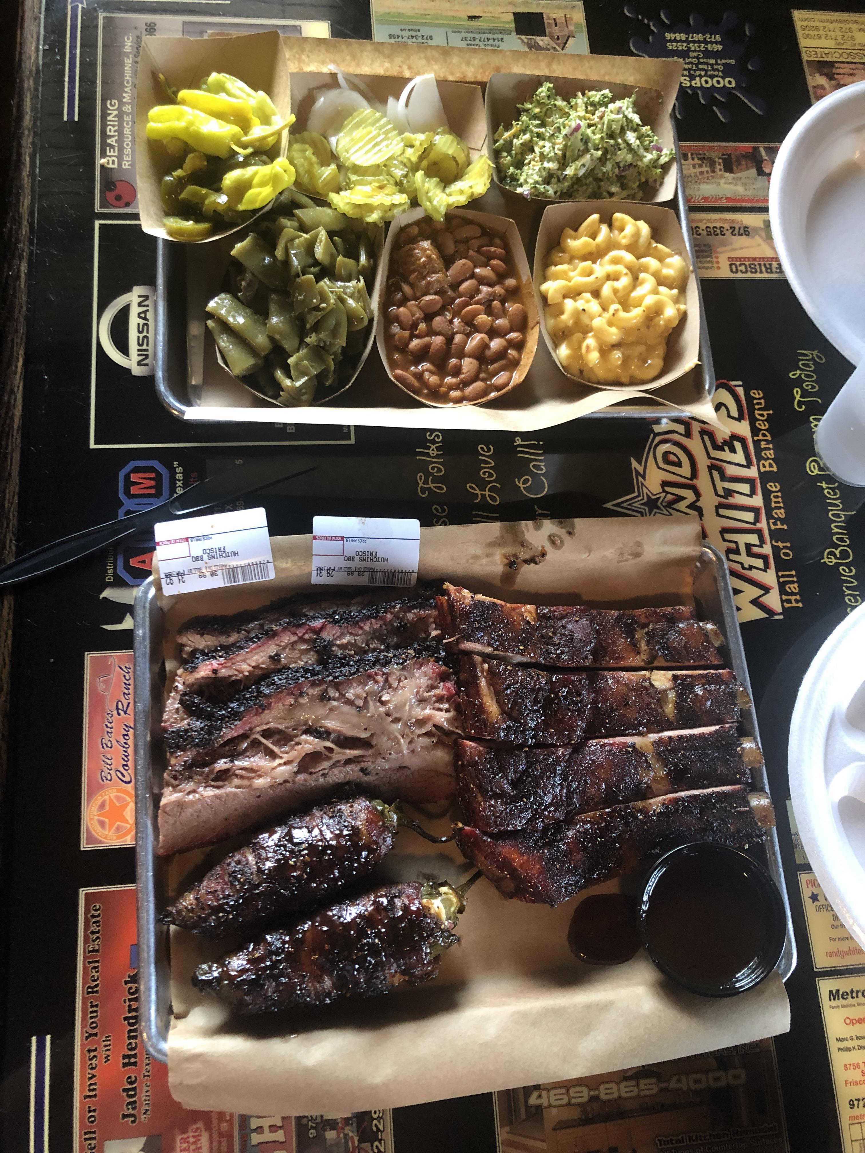 BBQ feast from Hutchins in Frisco, Dallas TX r/FoodPorn