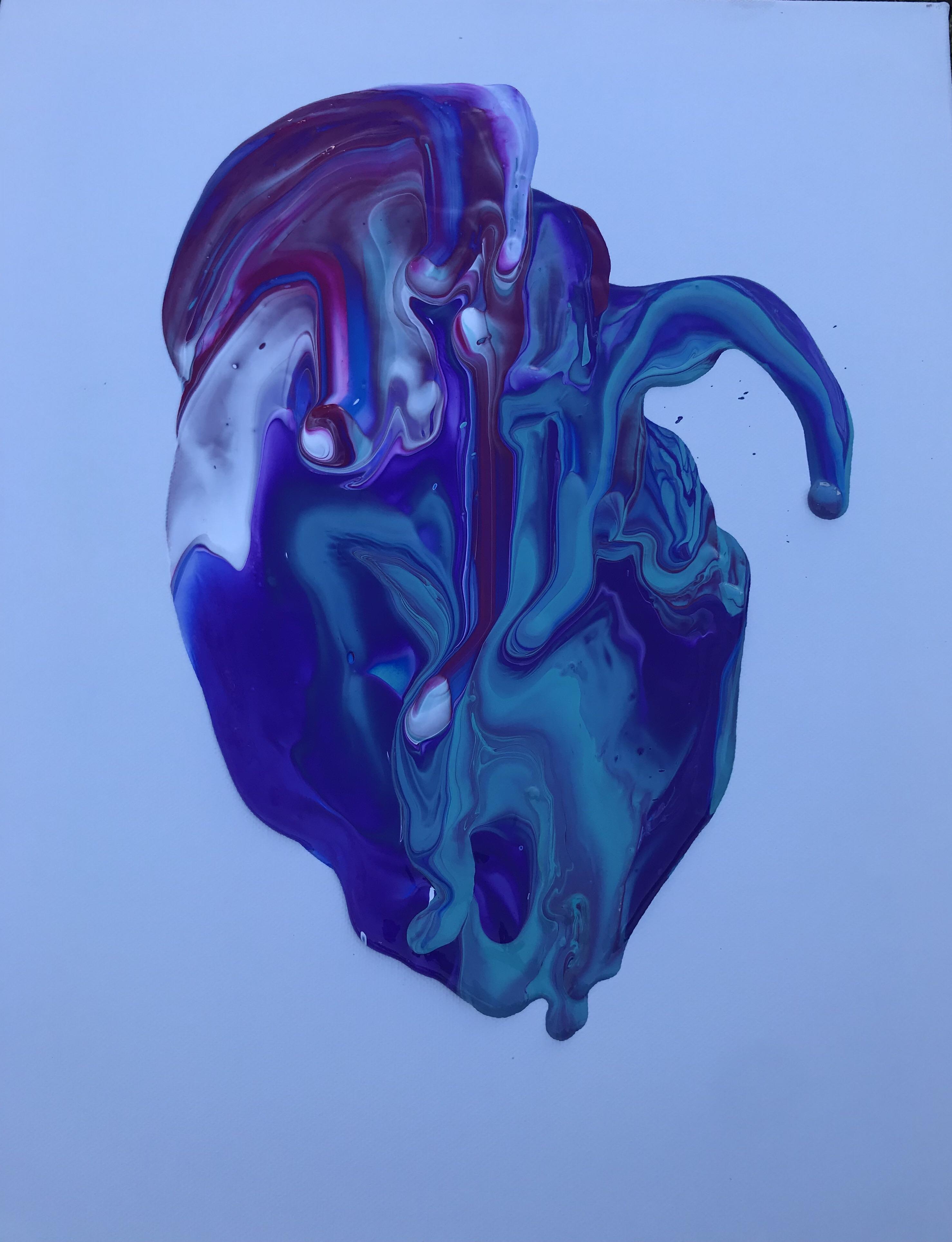 Cheap acrylic paint on a dry canvas. Not what I hoped for but it came