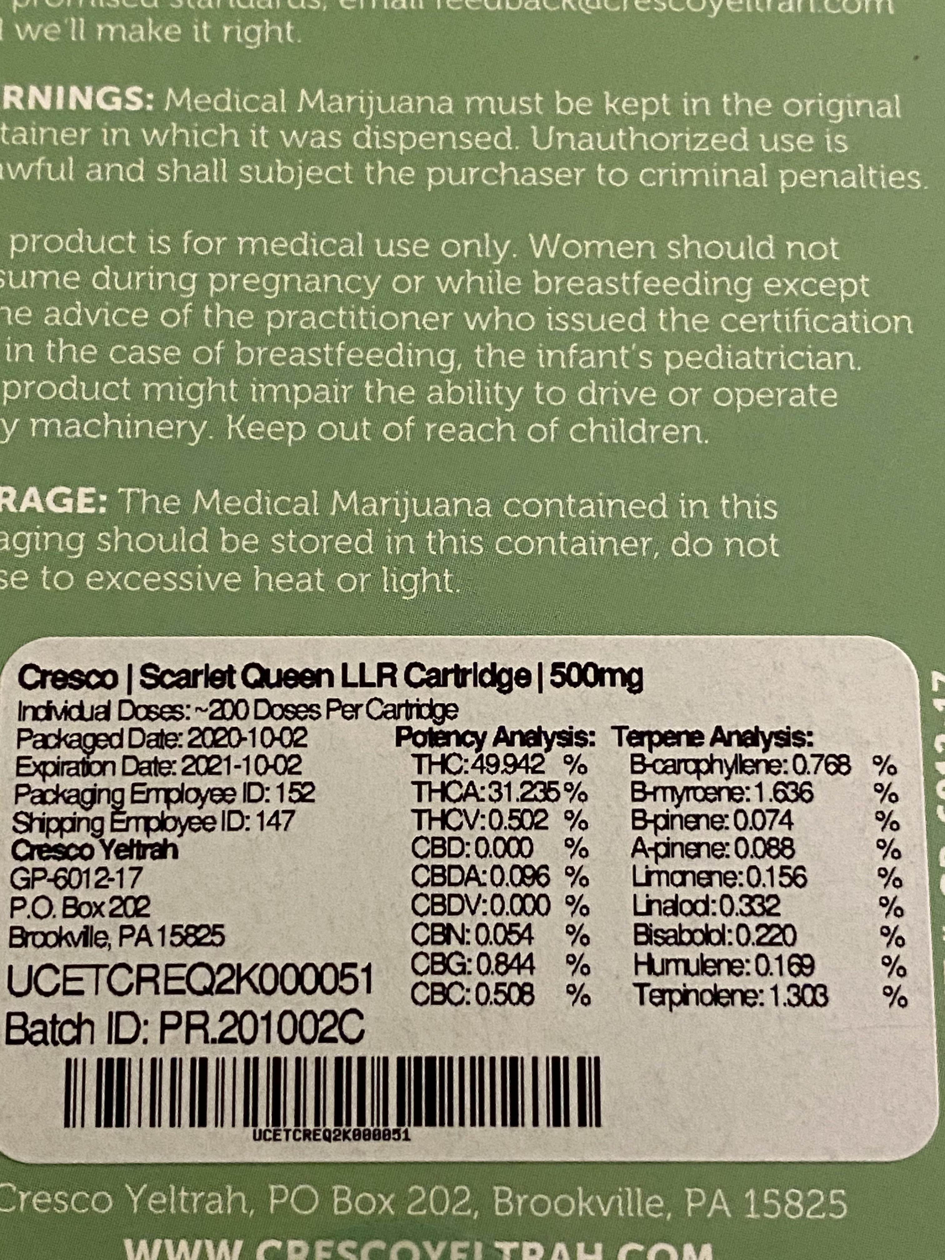 Cresco Scarlet Queen. This latest batch has been improved so much, 31