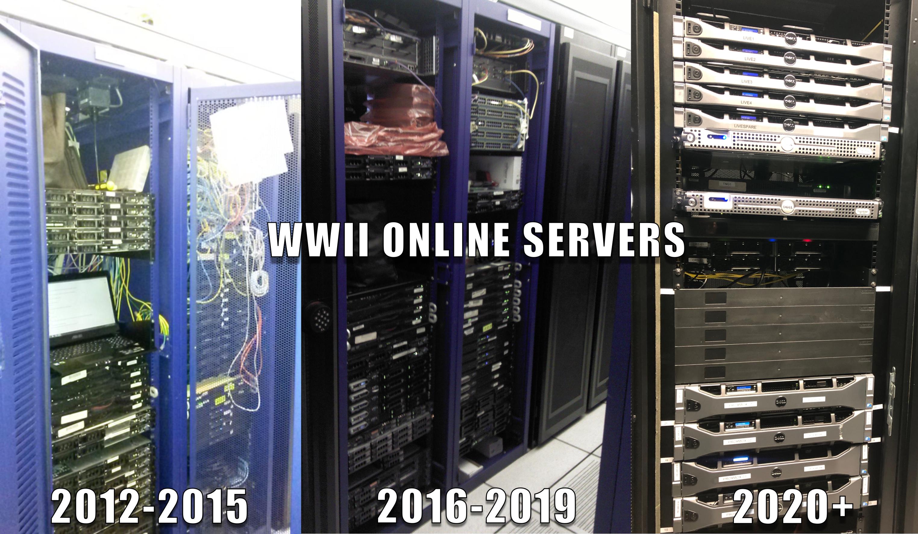 Our game servers over the years, how far we have come. We're running on