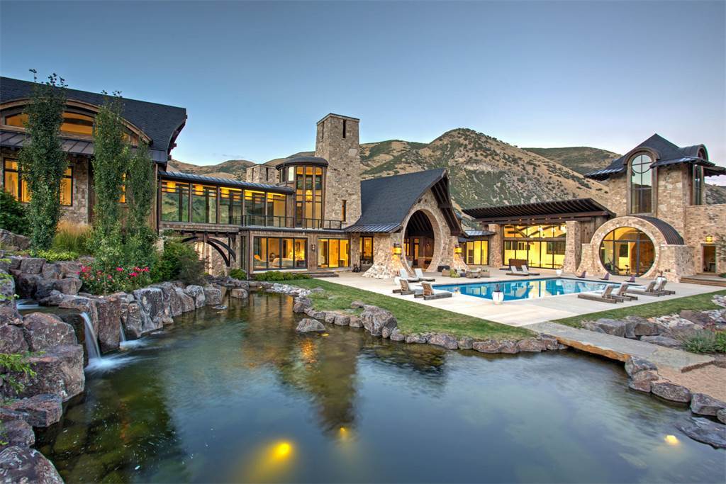 A stream passes through this LotR inspired Mansion in Utah. On the
