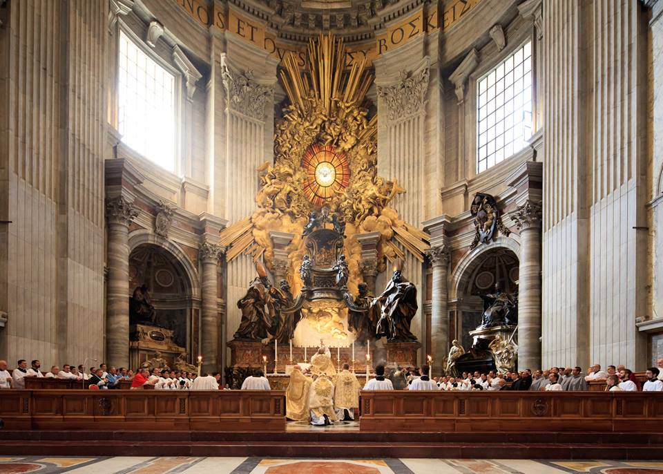 Beautiful picture of the consecration of the Holy Eucharist at Saint