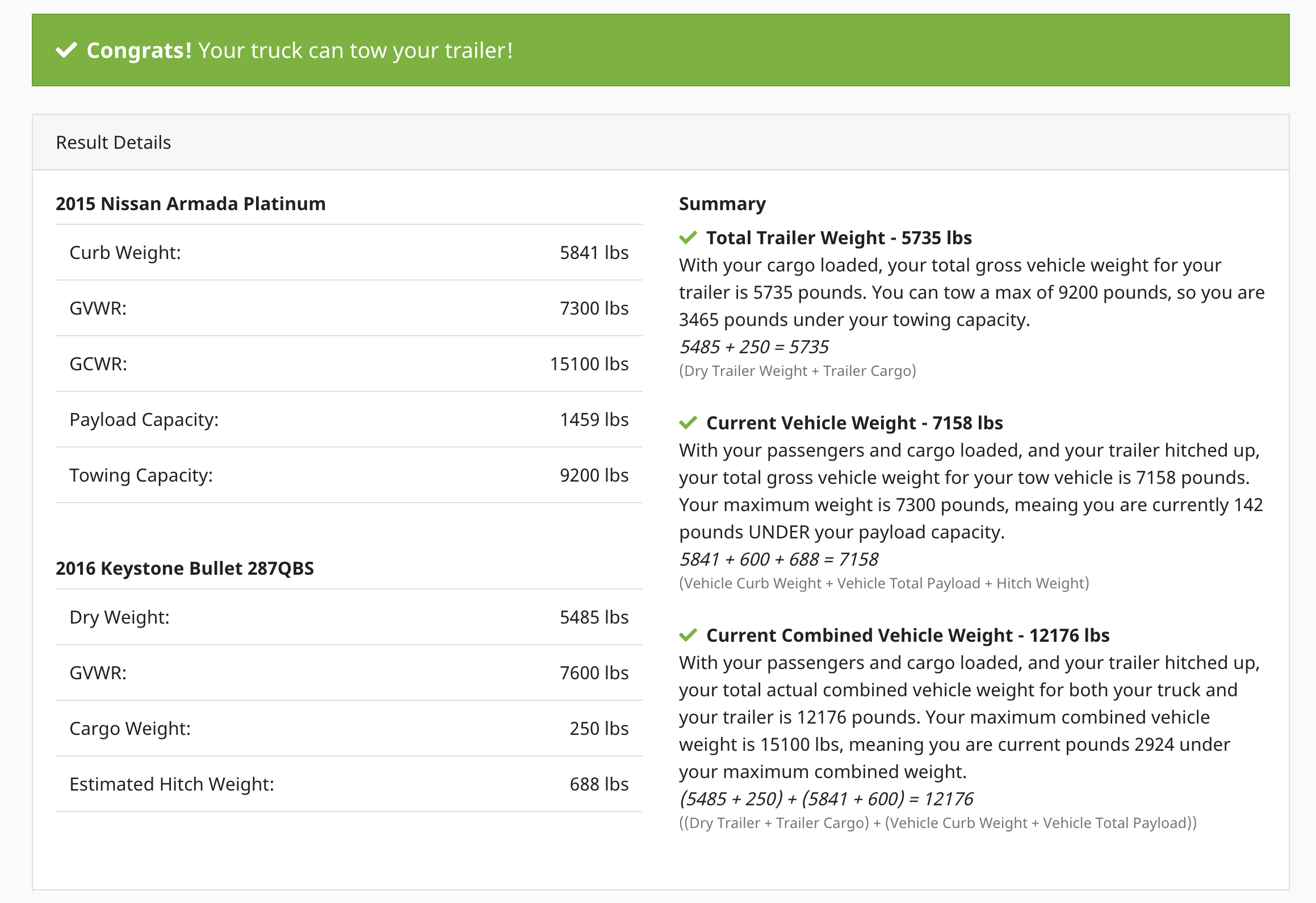 Almost done with an RV towing calculator and would like some feedback