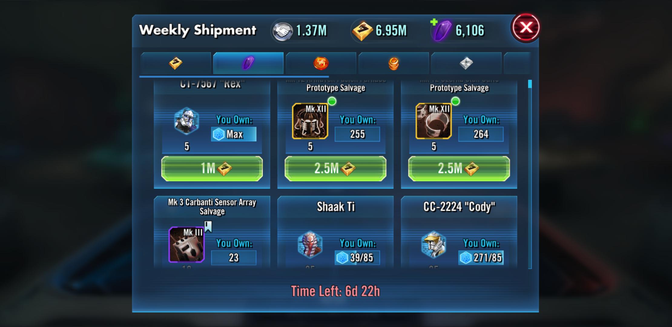 Future Man here, I didn't have enough Signal Data to upgrade the Weekly