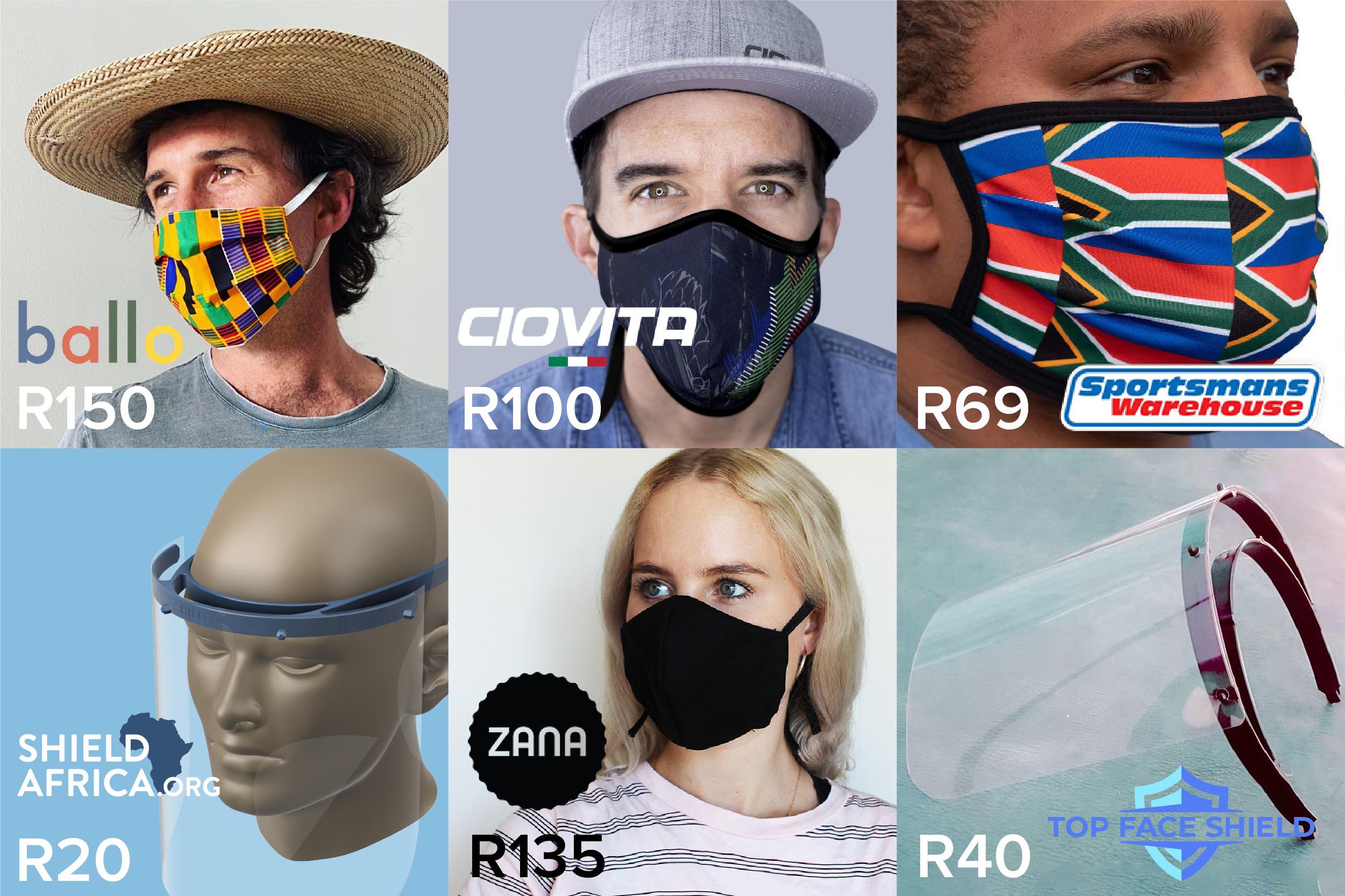 Did a simple Google search to buy face masks / shields in South Africa