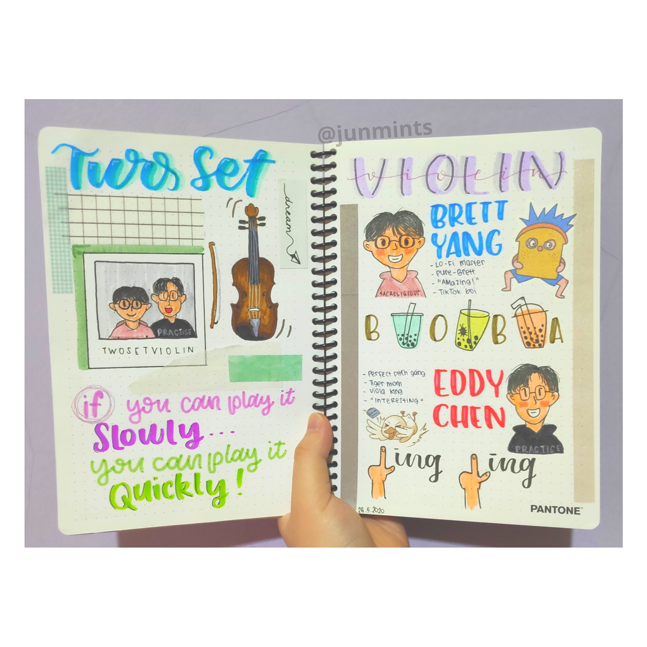 So I made a Twoset Violin journal spread (if you never heard of them