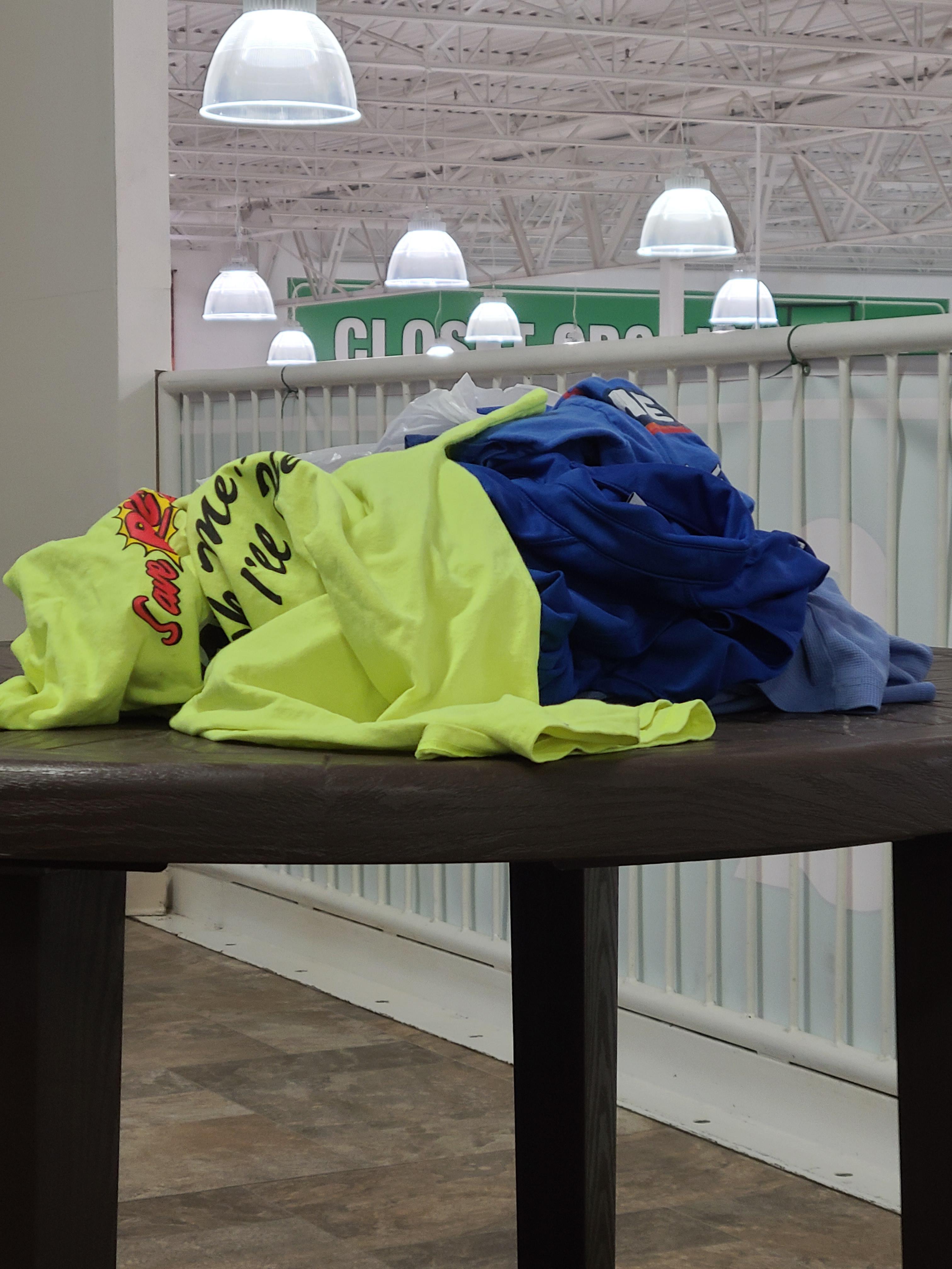 Someone decided to give a bunch of menards uniforms away at our store