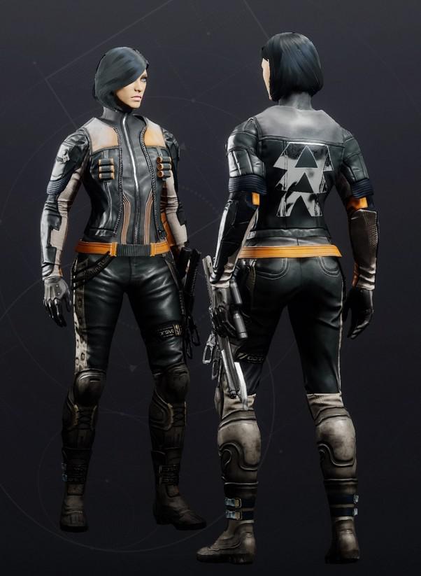 My Rogue Hunter Helmet off in tower, Arms are Holdfast Grips, Chest is