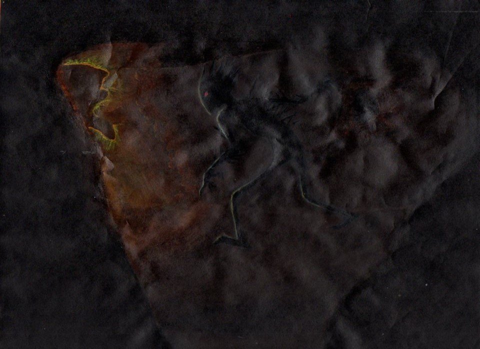 Monster in the dark, Mark James Sapilan, Acrylic on oslo paper, 2018