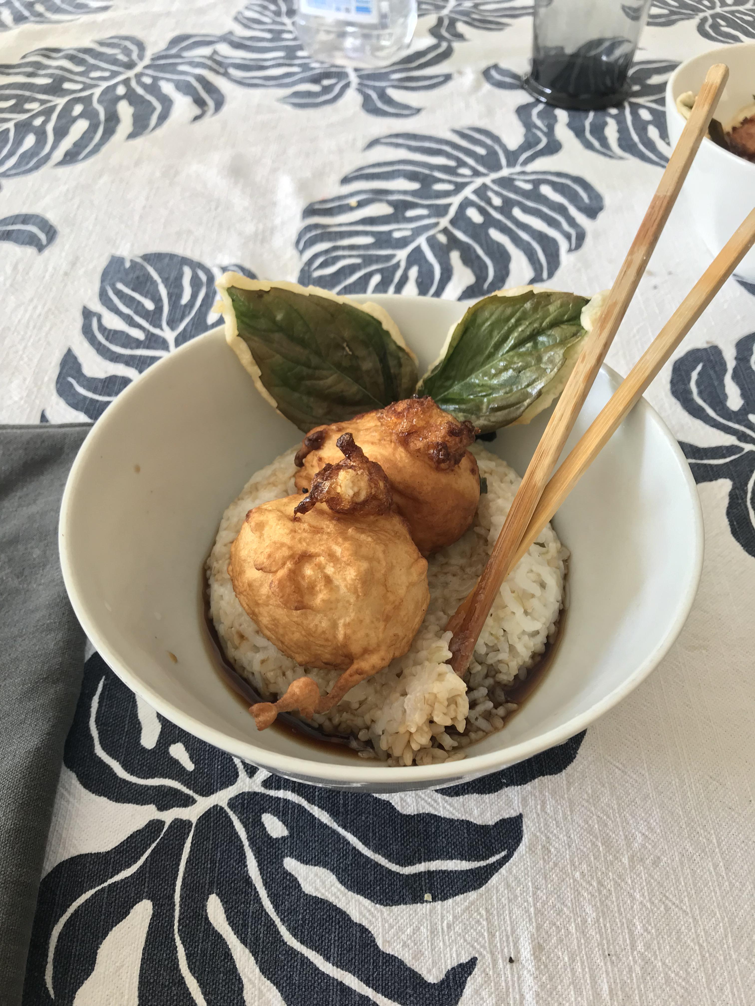 First try at the frozen egg tempura don! (Ft. 2 eggs instead of 1) r