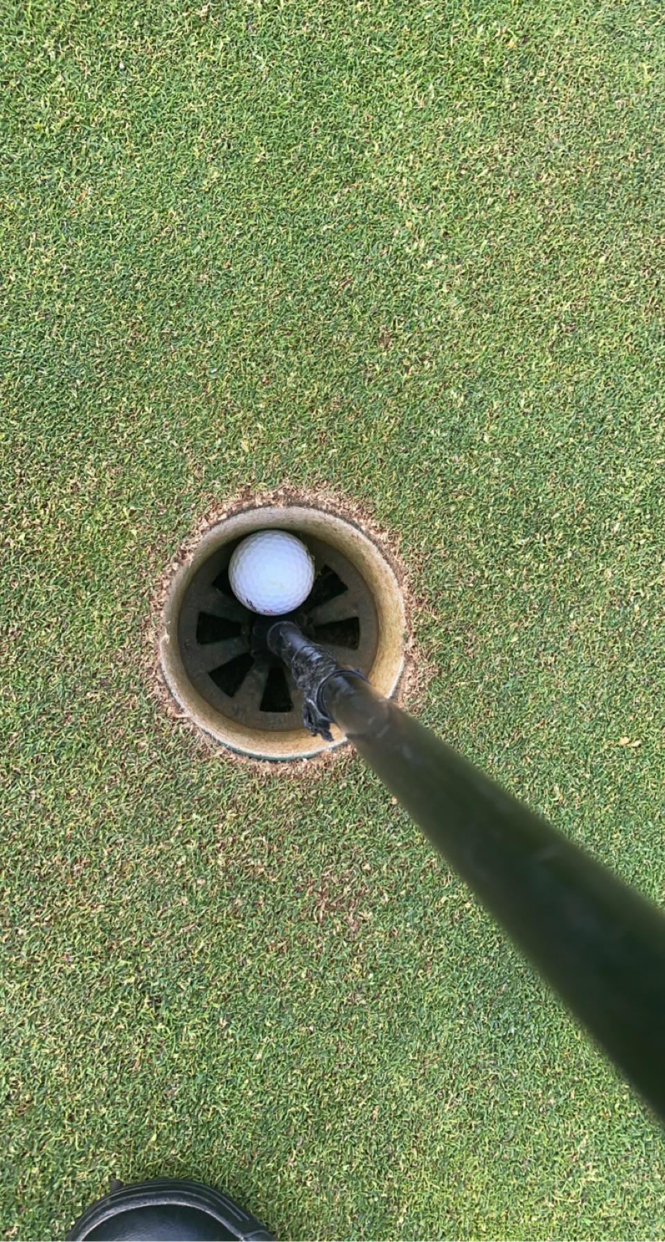 Just hit this 70 yard uphill chip, bounced into the hole r/golf