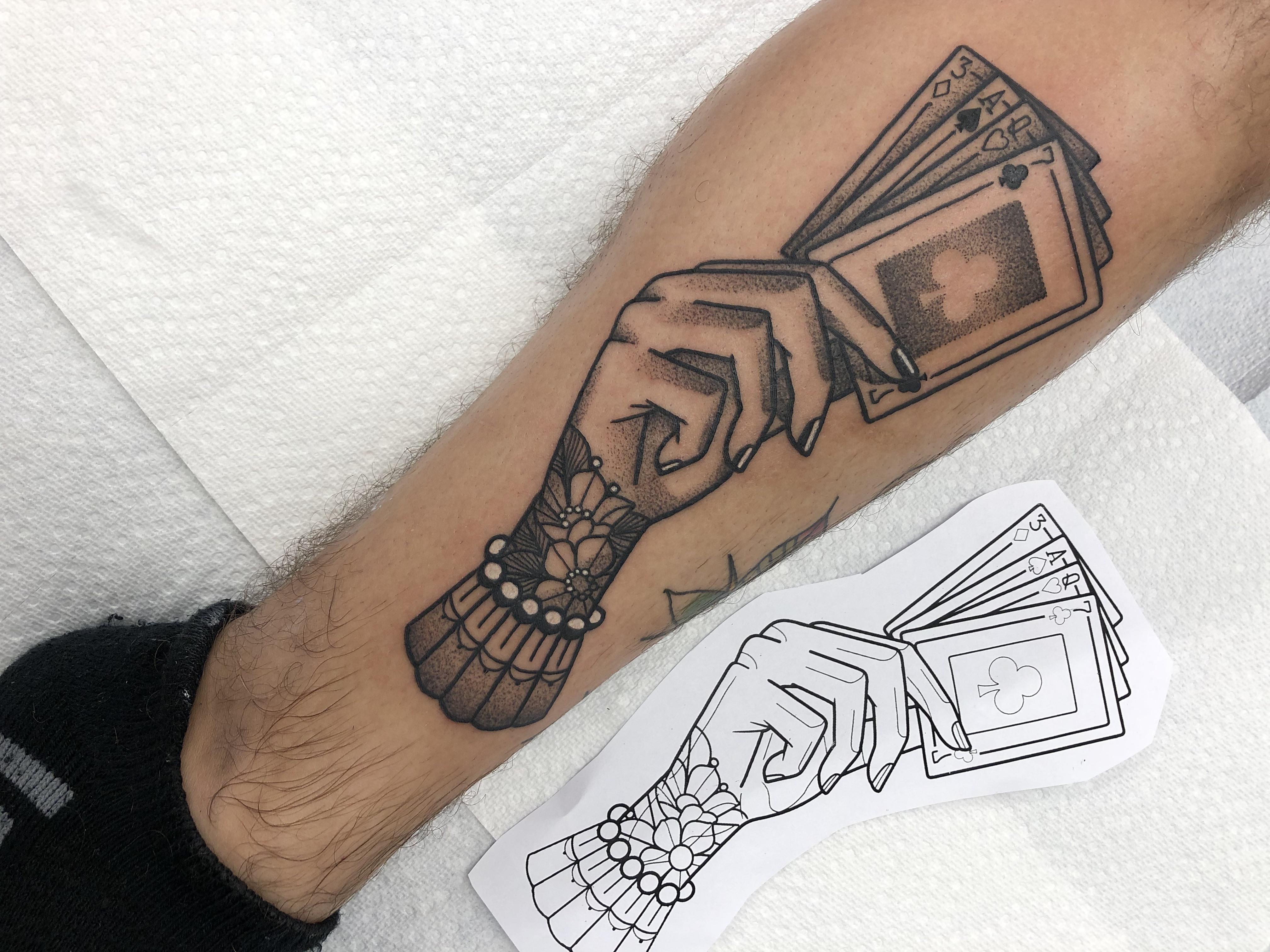 Update more than 80 hand holding cards tattoo best in.eteachers