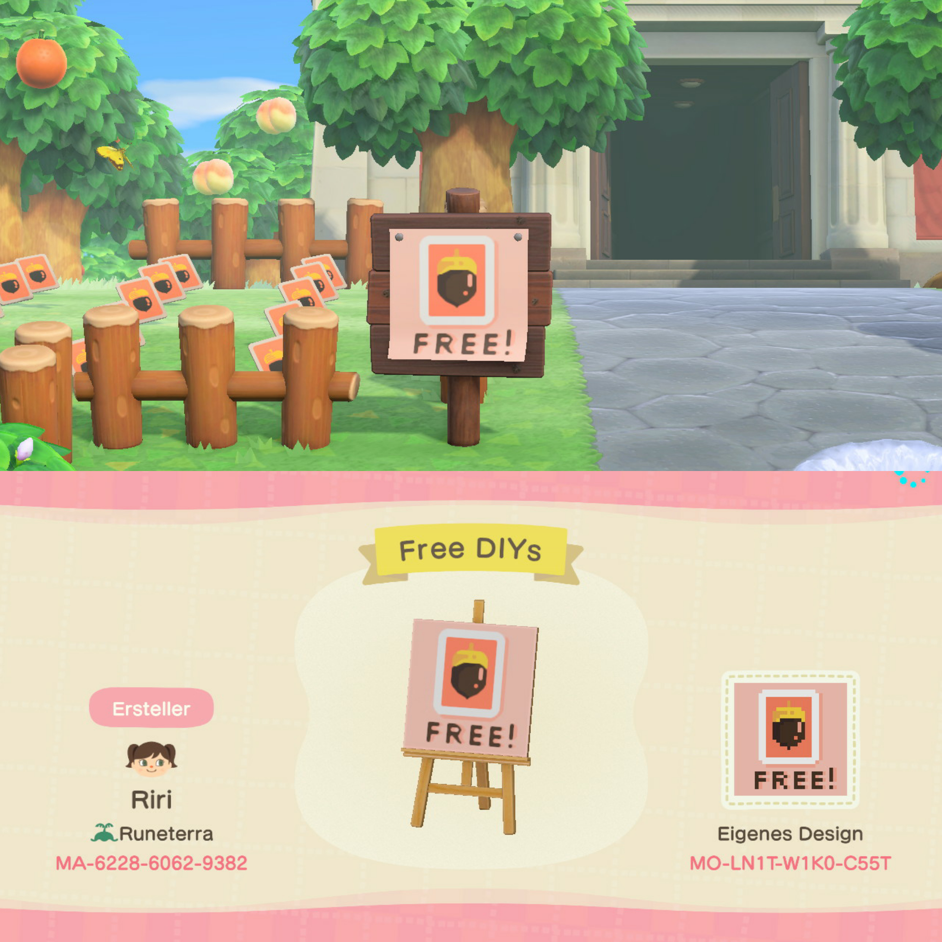 A sign for free DIYs for my guests! r/AnimalCrossing