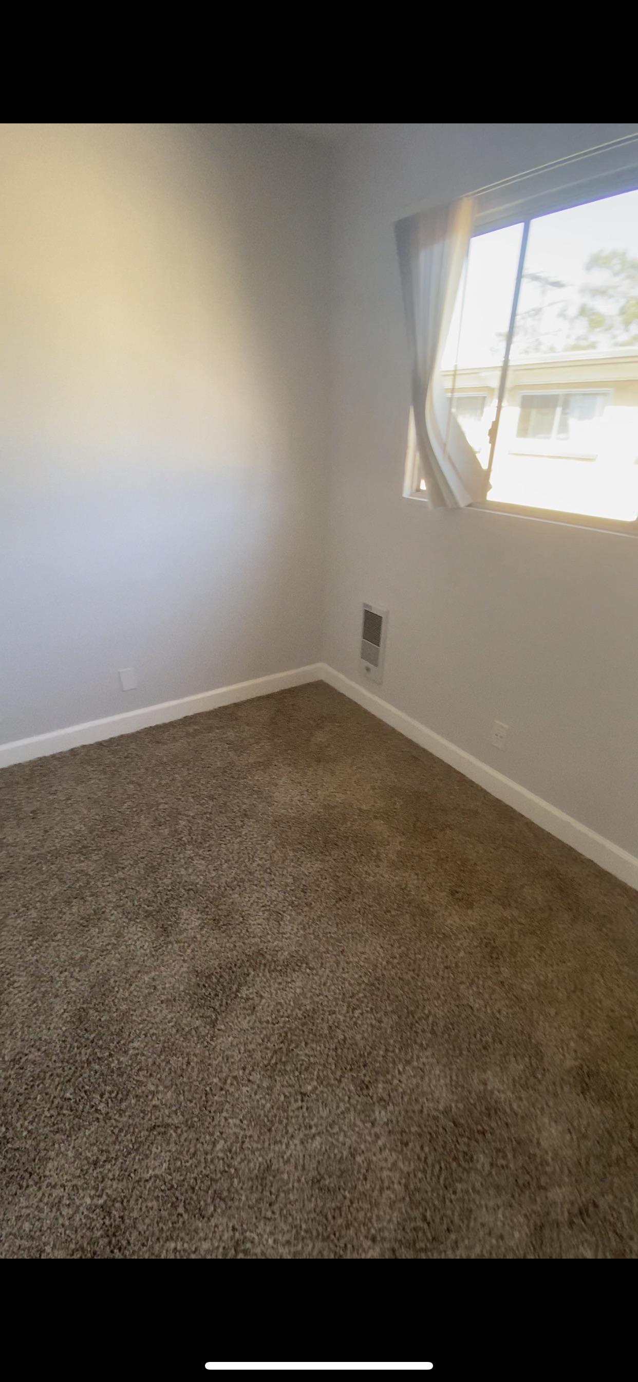 warm toned brown carpet with gray blue walls in my new apt what color
