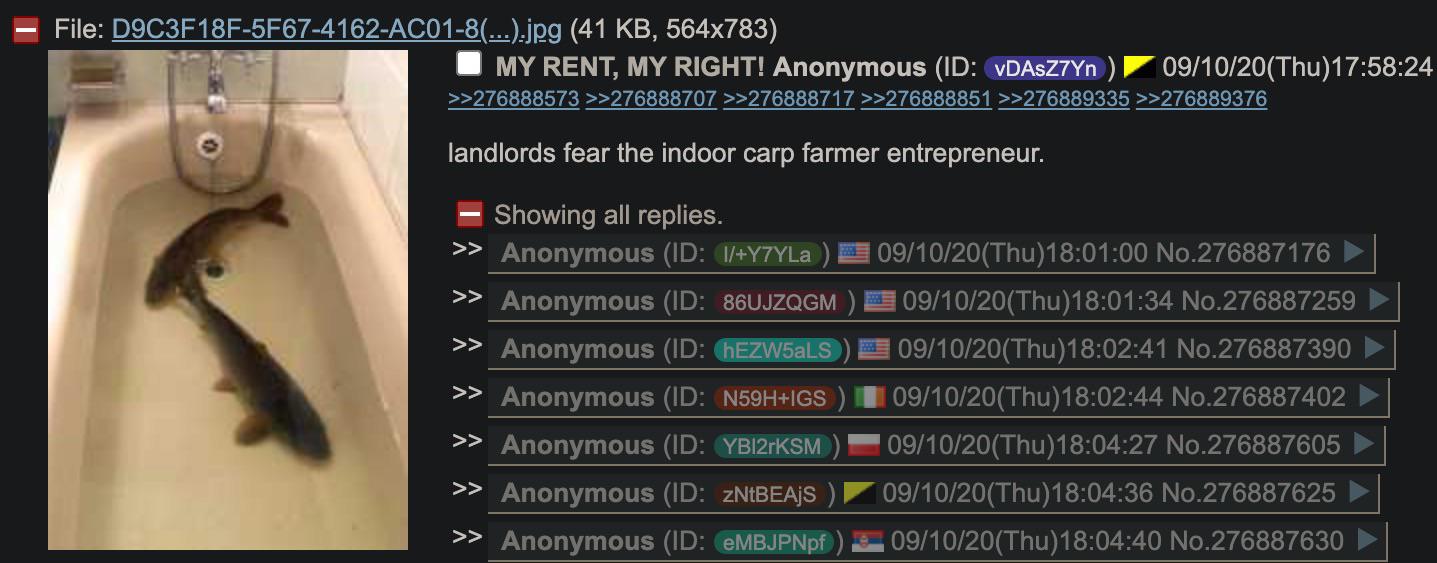 uh no, we do not fear the indoor carp farmer. each additional carp pays