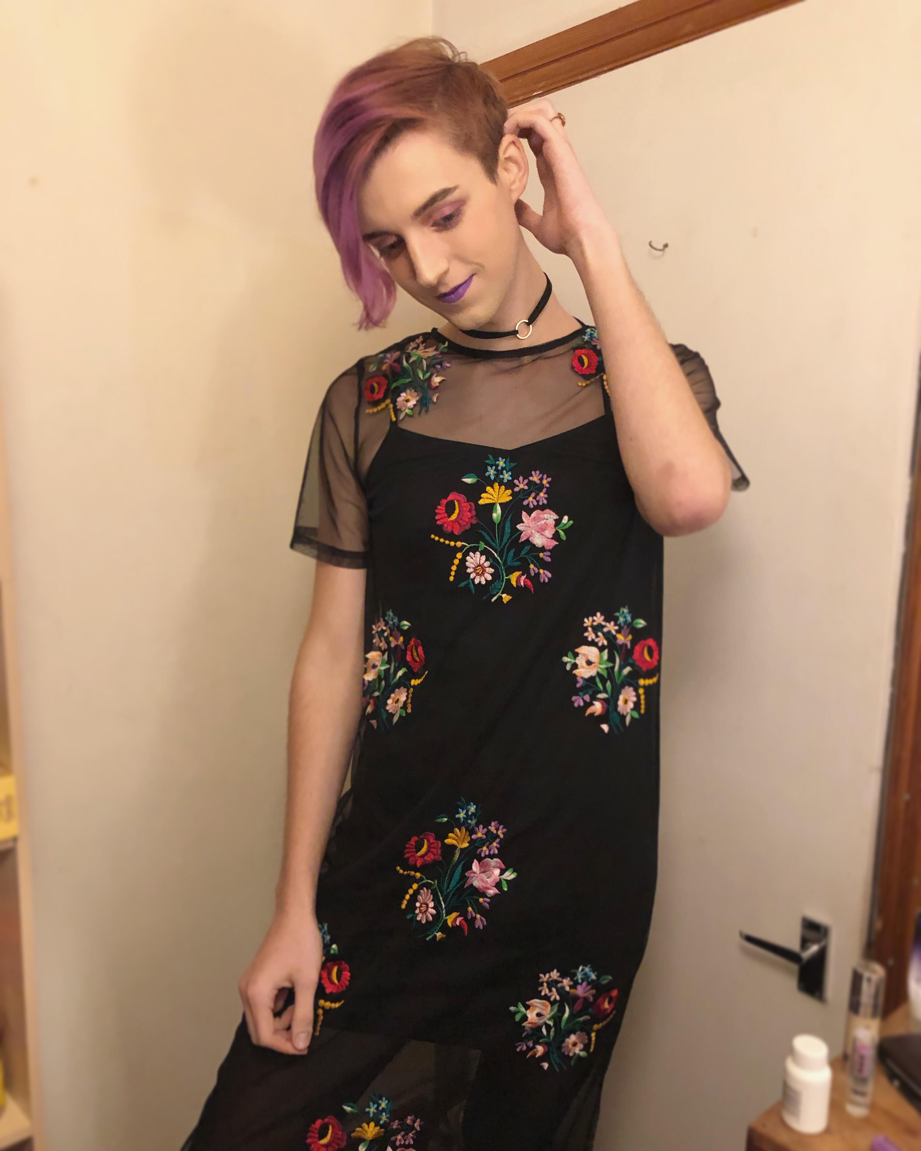 First time wearing a dress out and feeling classy! r/NonBinary