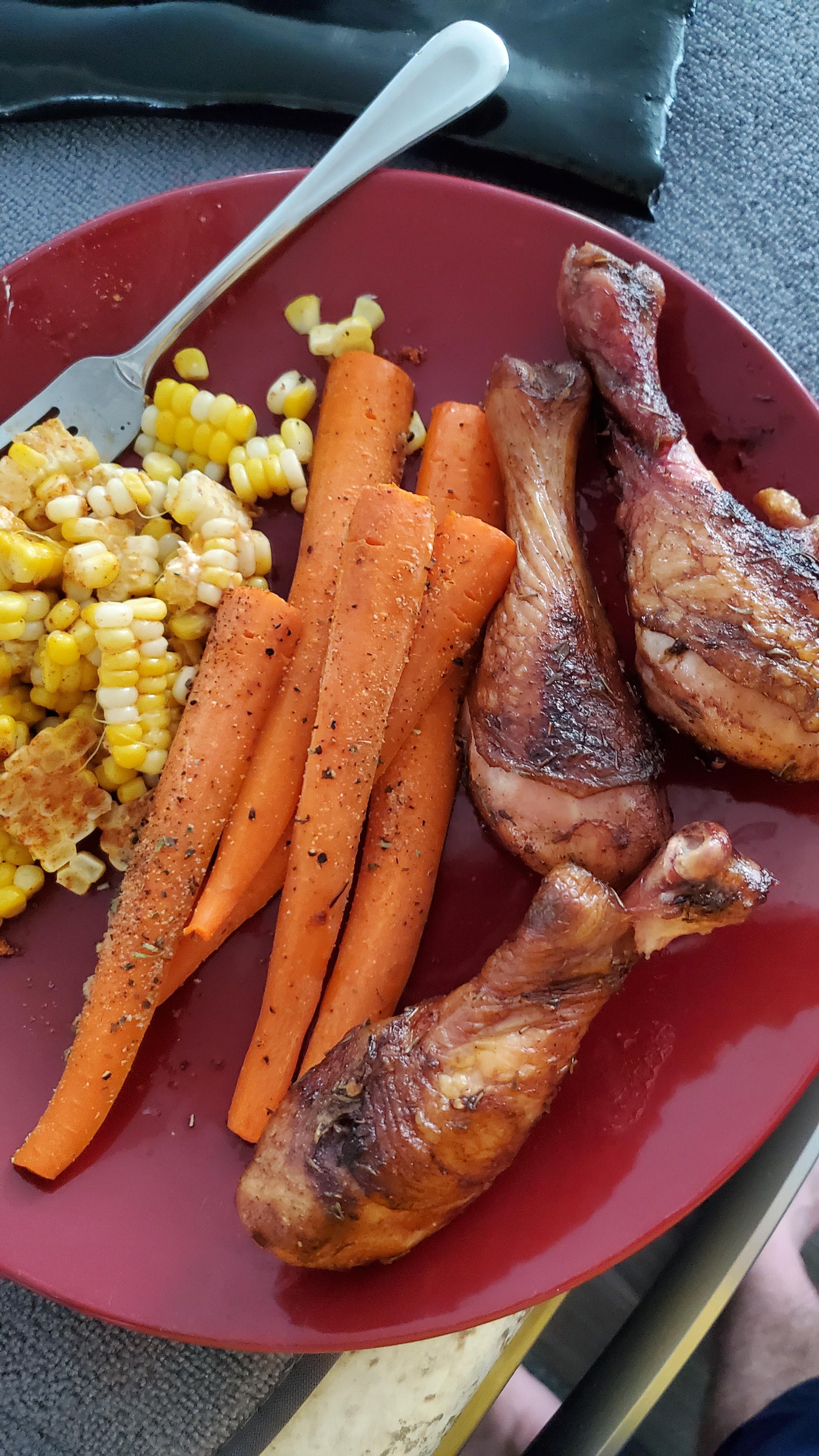 Smoked Chicken Drumsticks smoking